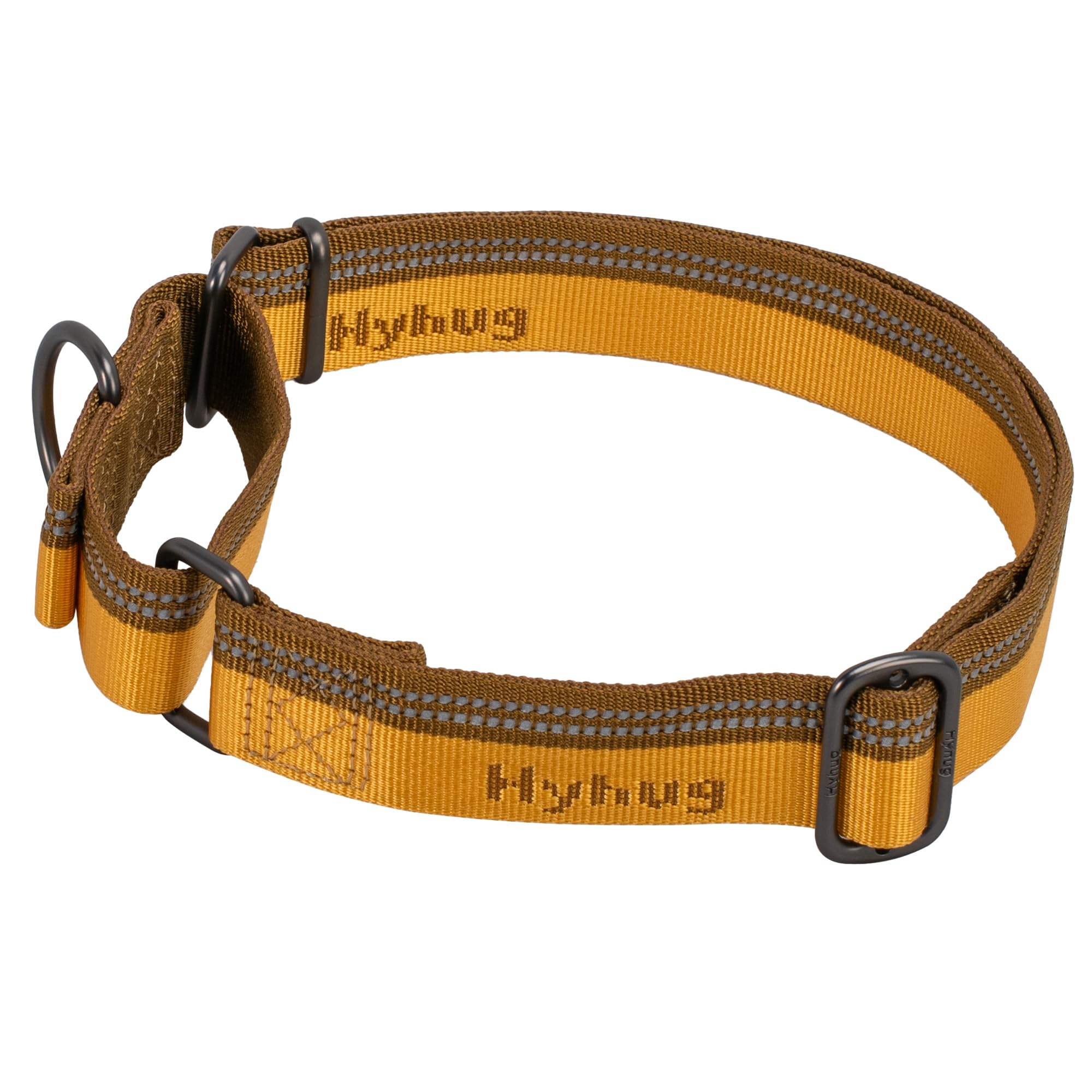 Hyhug Reflective Nylon Dog Collar with Jacquard Weave - Adjustable & Durable Pet Collar for Small Dogs - Perfect for Night Walks, Training & Outdoor Adventures (Small, Tapenade Green)