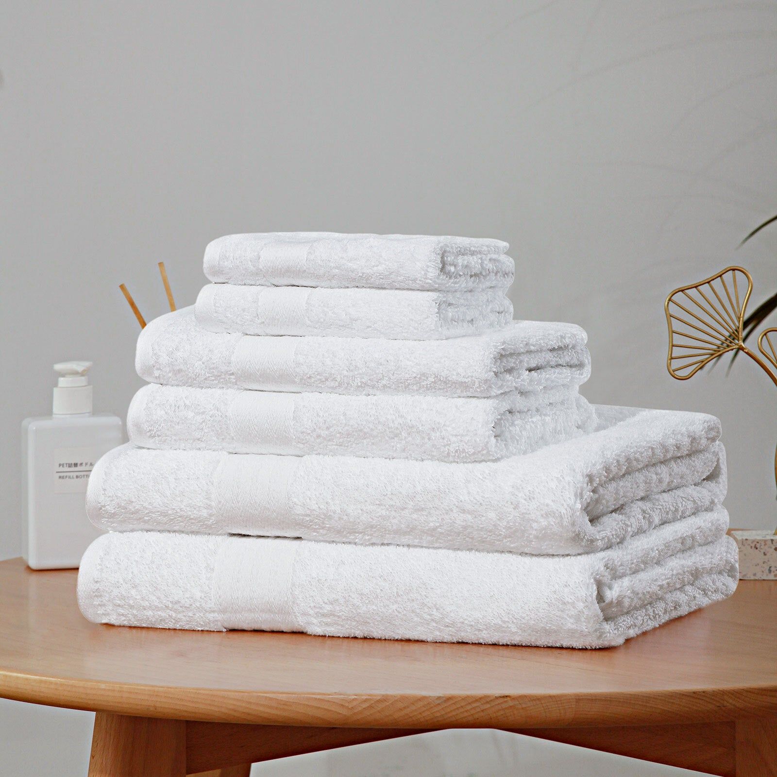 Premium 6-Piece Ultra Soft & Absorbent Cotton Bath Towel Set - White | Spa-Quality Luxury Towels for Bathroom, Pool & Beach Use