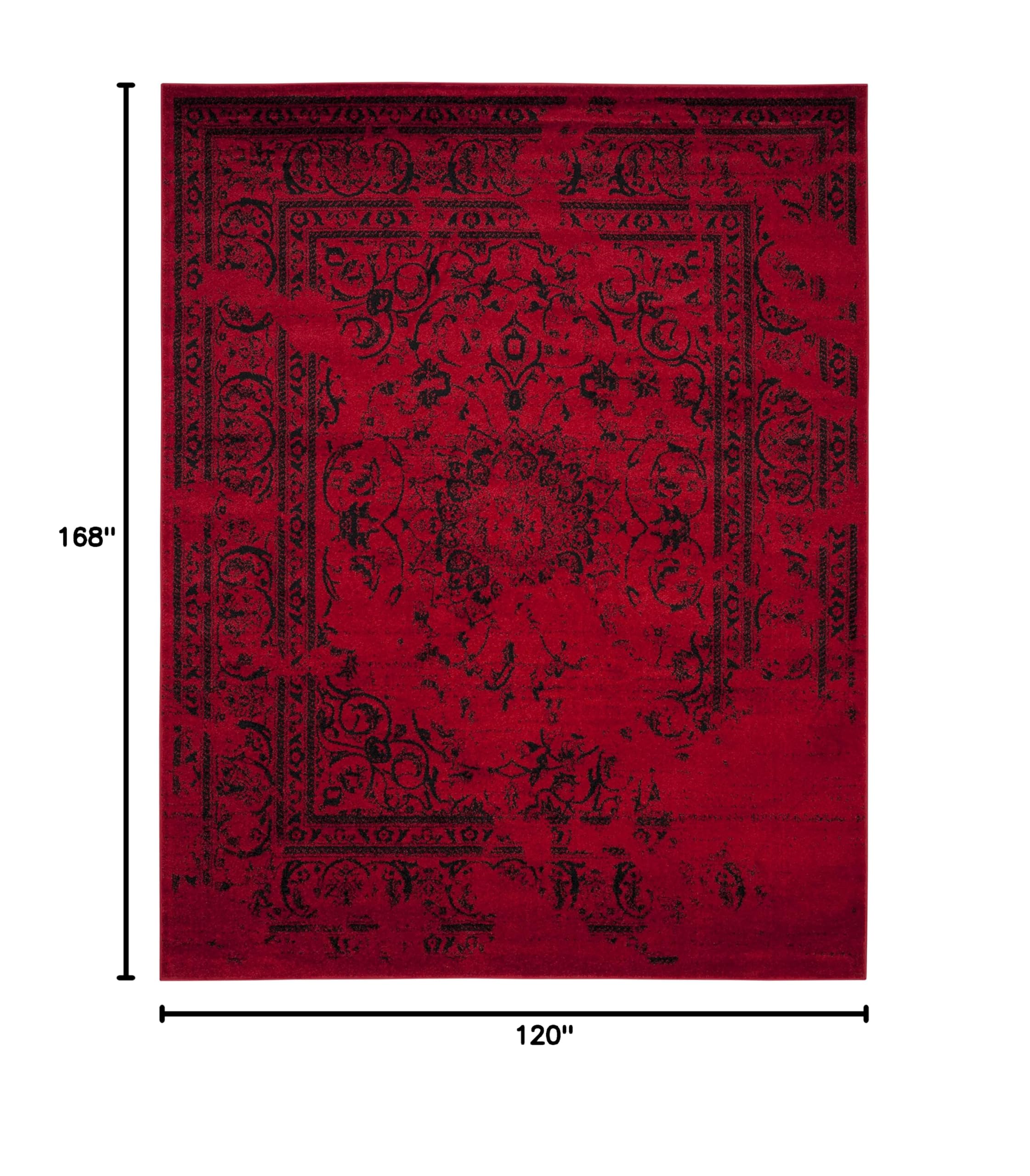 SAFAVIEH Adirondack Collection Area Rug - 10' x 14', Red & Black, Oriental Distressed Design, Non-Shedding & Easy Care - Perfect for Living Room, Bedroom, Dining Room & High Traffic Areas - Soft & Durable Home Decor (ADR101F)