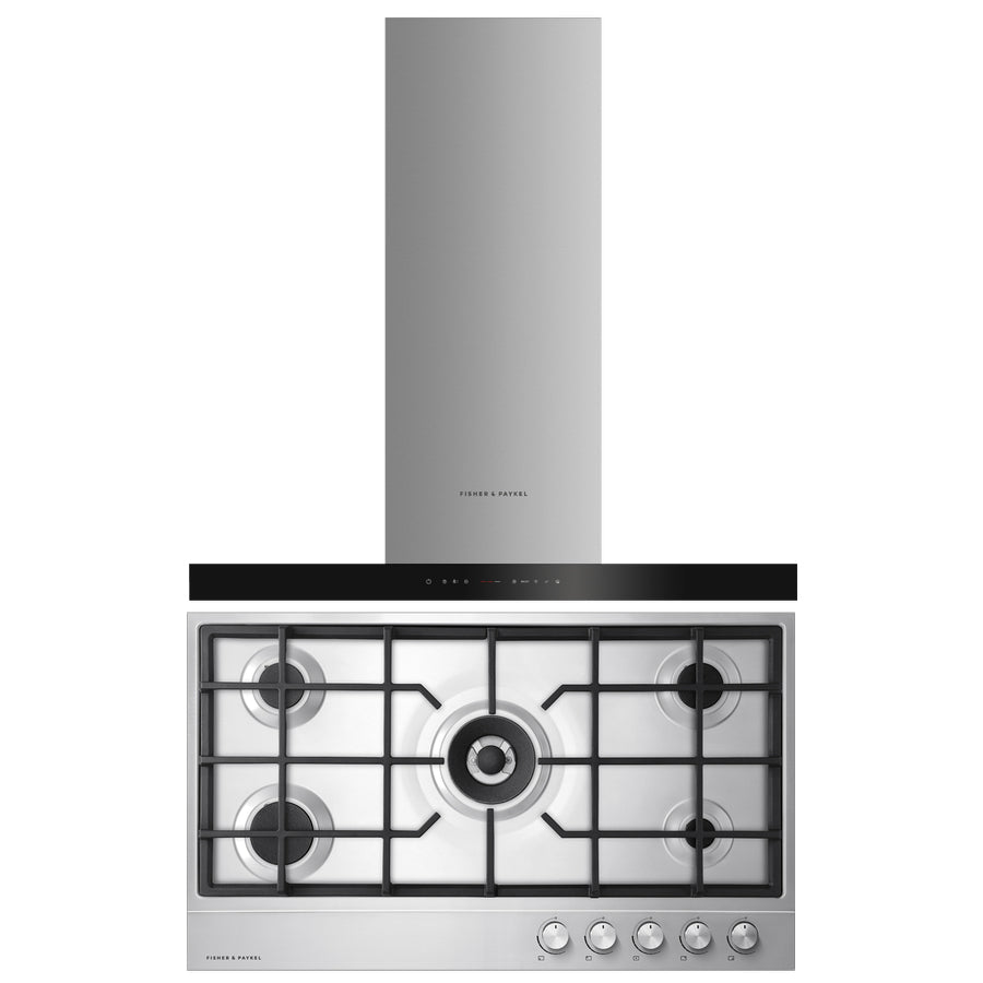 Gas Hob and Wall Canopy Hood Combo - High-Efficiency Kitchen Stove with Powerful Exhaust Fan for Modern Home Cooking