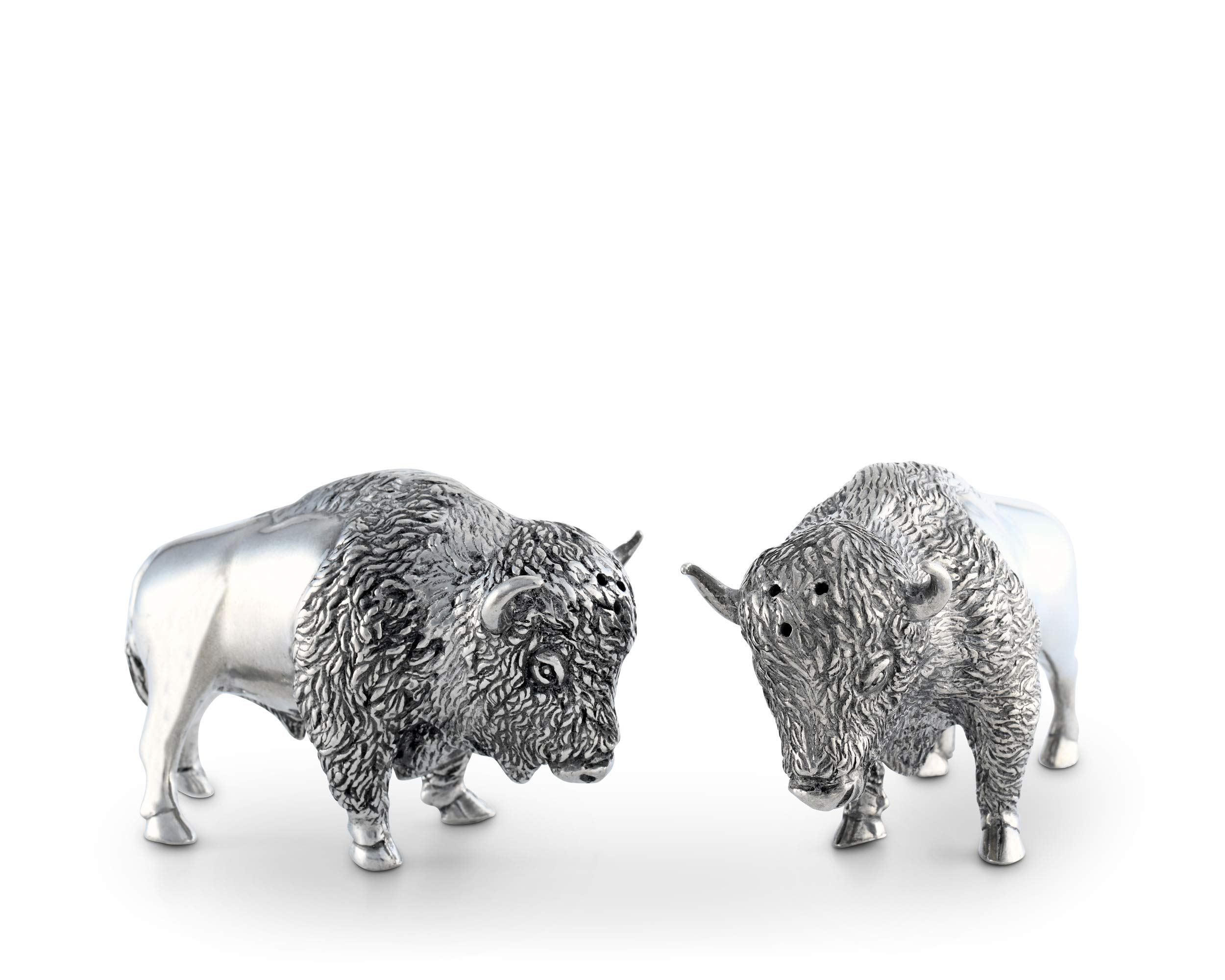 Vagabond House Pewter Bison Salt and Pepper Shaker Set - 3