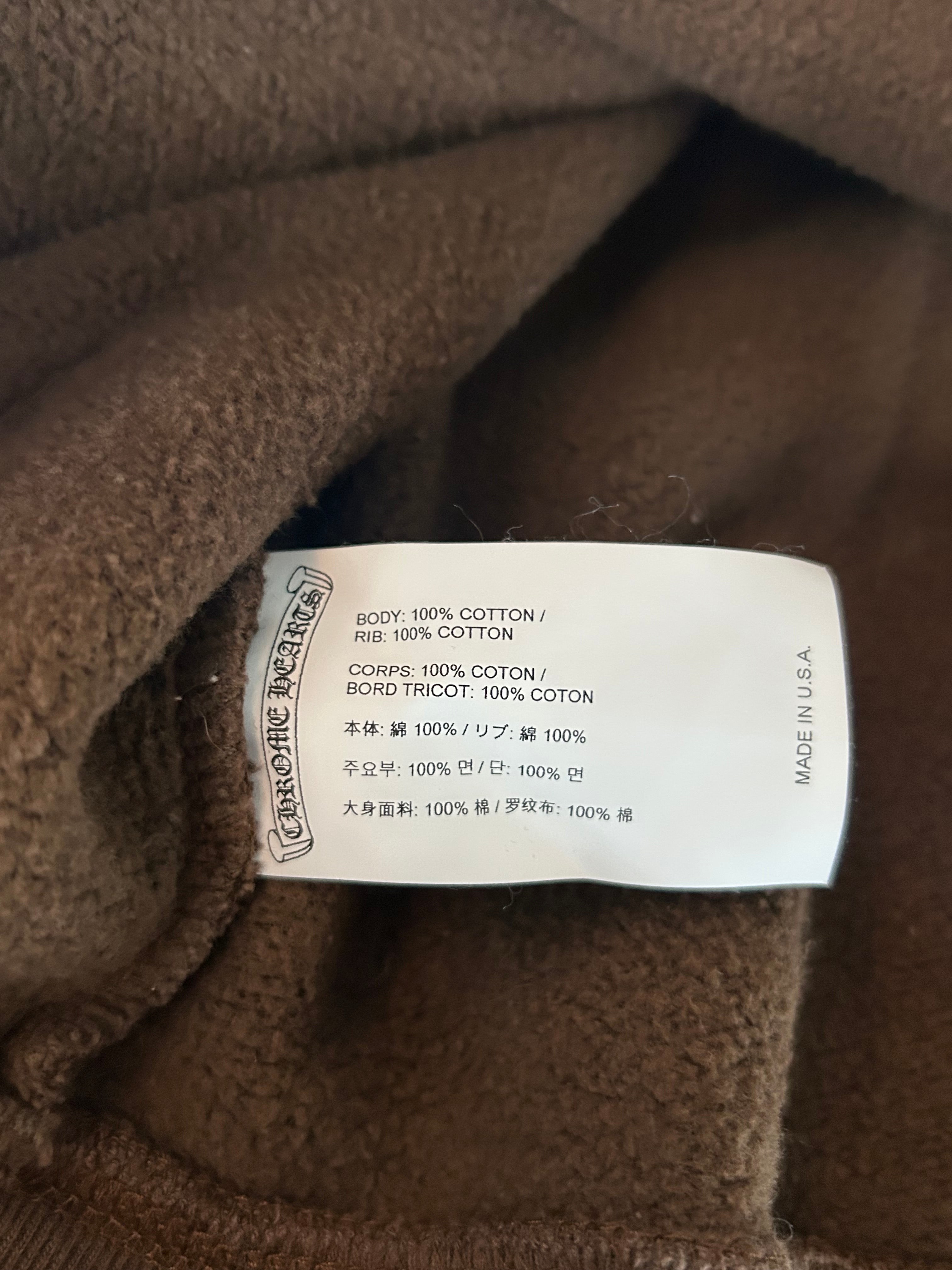 Chrome Hearts Brown & White Embroidered Logo Quarter Zip Sweater for Men | Stylish Pullover for Casual Wear & Street Fashion