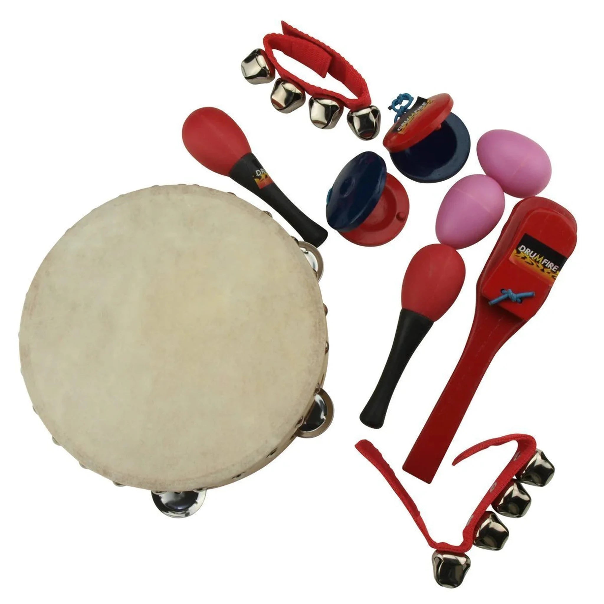 Drumfire 6-Piece Hand Percussion Set with Carry Bag - Perfect for Music Class, Live Performances & Traveling Musicians