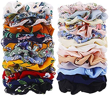 FAMEZA 6 Pack Satin Hair Scrunchies for Women - Soft Elastic Hair Ties, Ponytail Holders, Hair Accessories for Girls (Brown) - Perfect for Work, Gym, Yoga & Everyday Use