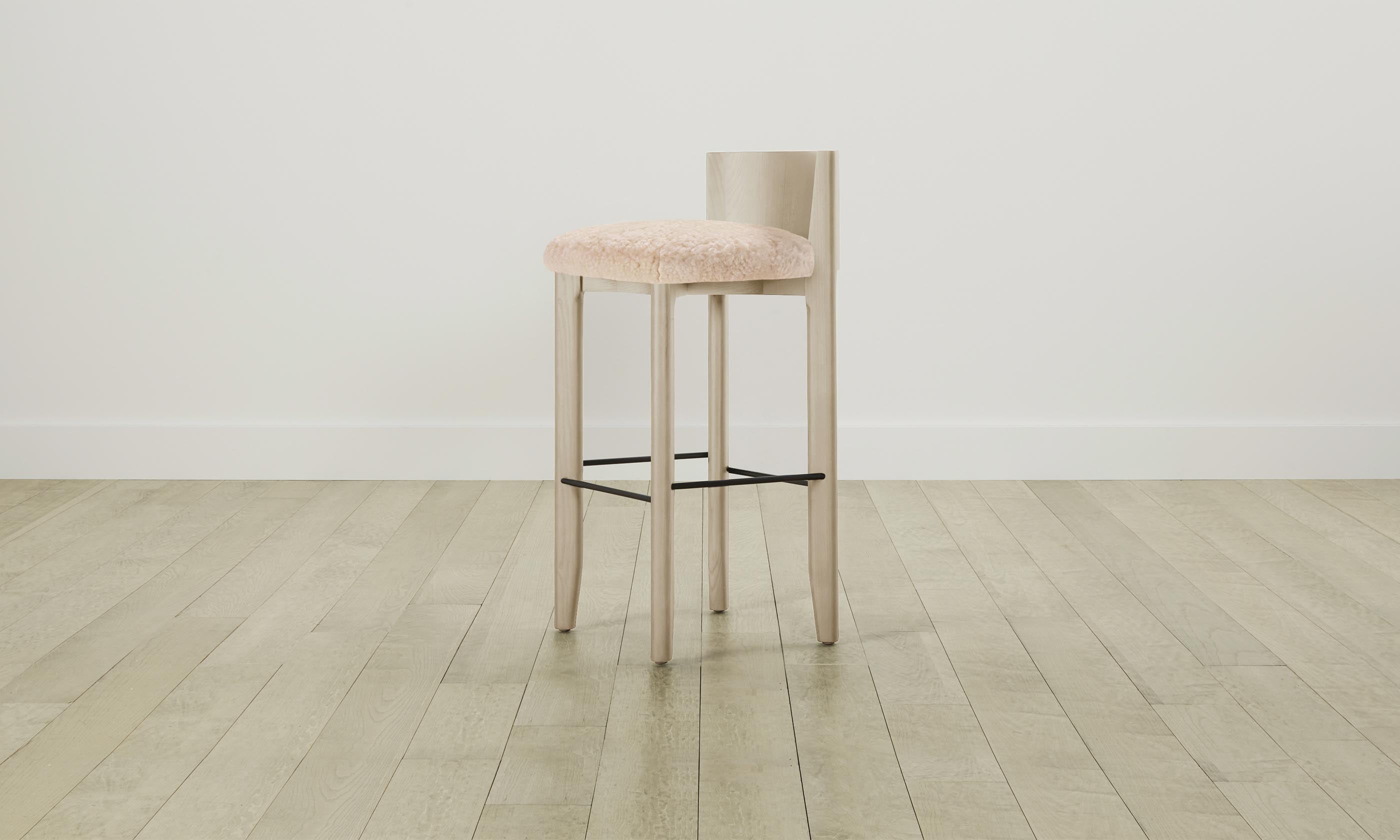 Premium Shearling Bar Stools for Kitchen Island & Home Bar - The Delancey Counter Stool with Cozy Shea Upholstery - Perfect for Modern Dining & Entertaining Spaces