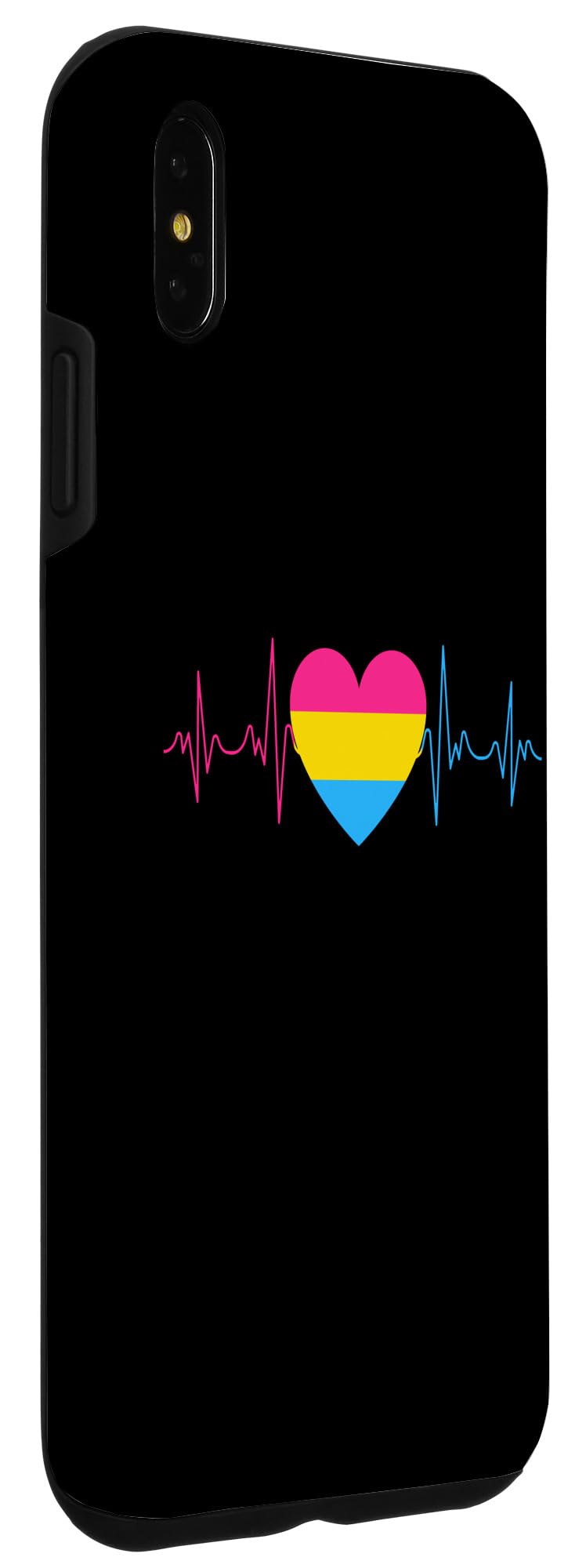 iPhone XS Max Pansexual Heartbeat Pan Pride Case - Durable Protective Phone Cover for LGBTQ+ Support, Fashionable Design for Daily Use & Special Events