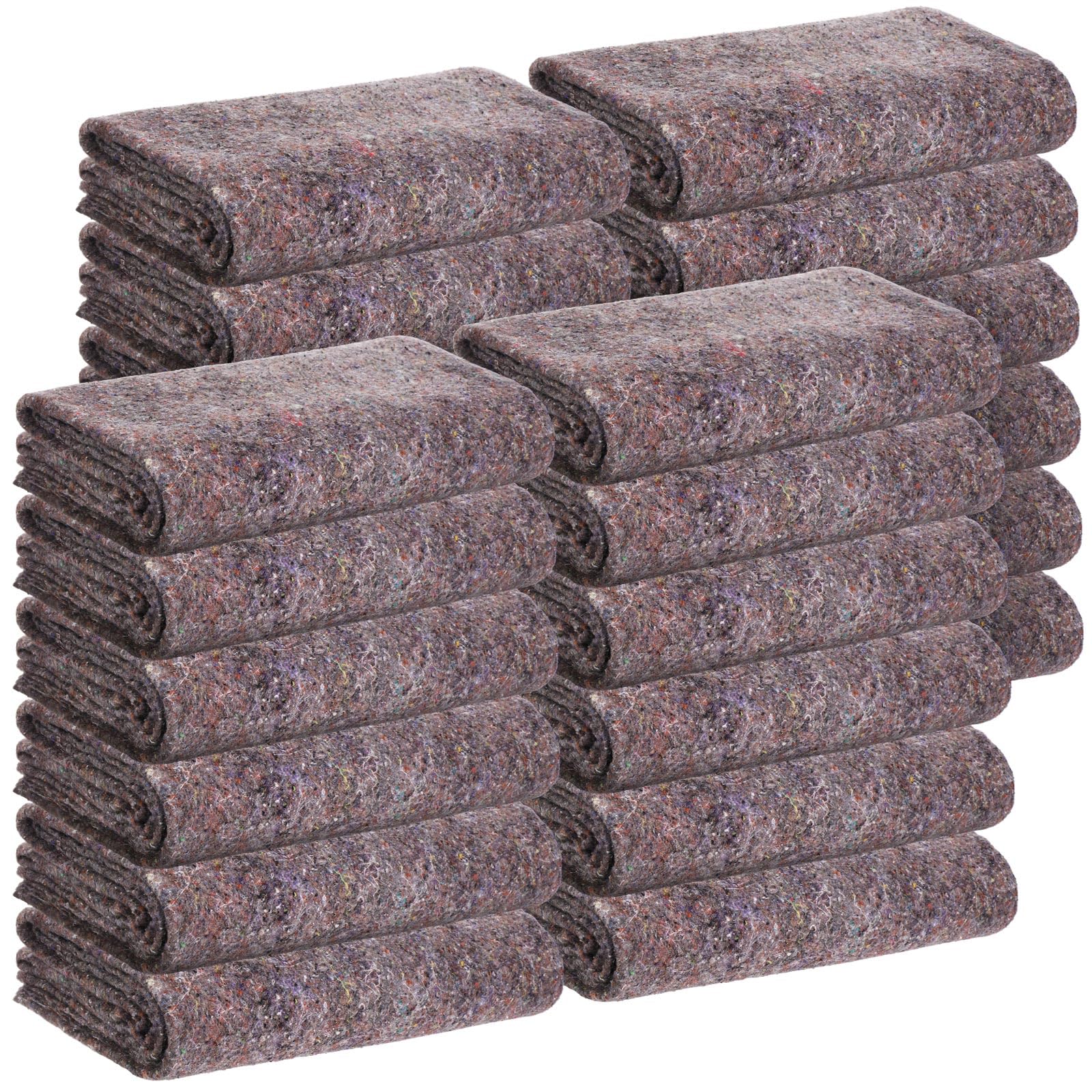 80 x 72 Inch Heavy Duty Moving Blankets Bulk Pack - 24 Pack Quilted Furniture Pads for Moving, Storage & Shipping | Protective Covers for Sofas, Mattresses & Delicate Items | Brown Textile Skin Padding
