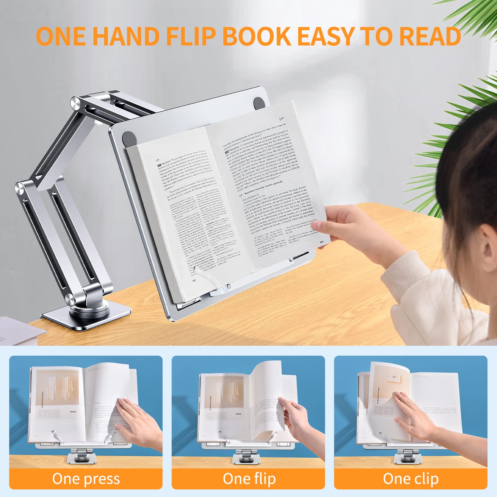 360° Rotatable OATSBASF Tablet Stand - Adjustable iPad Holder for Desk, Portable Monitor Stand for Computer, Cookbooks & Recipes | Perfect for Home Office, Kitchen & Reading