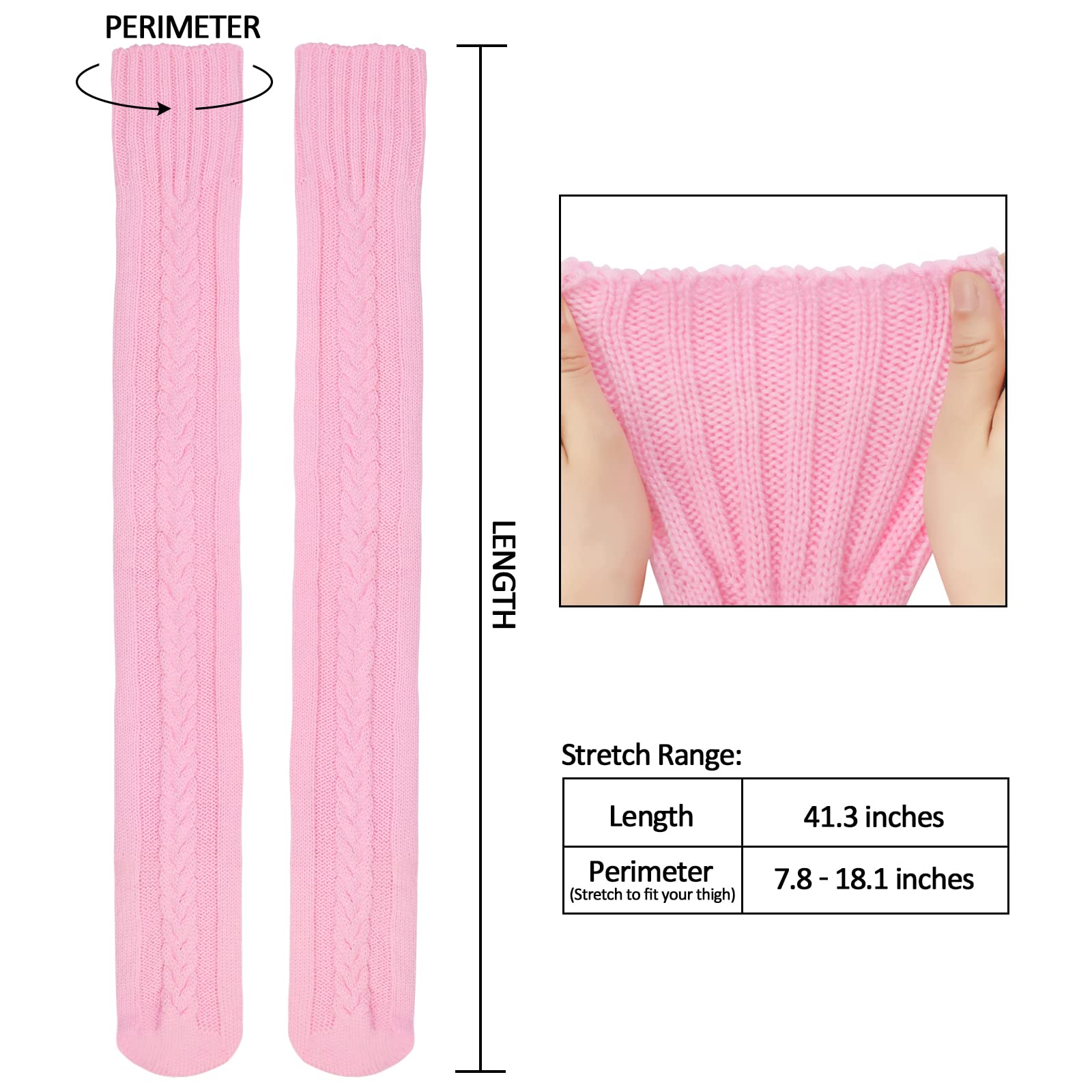Littleforbig Thigh High Boot Socks - Extra Long Over The Knee Cable Knitted Stockings for Women | Warm Winter Fashion Accessories | Perfect for Boots, Dresses & Cold Weather Outfits