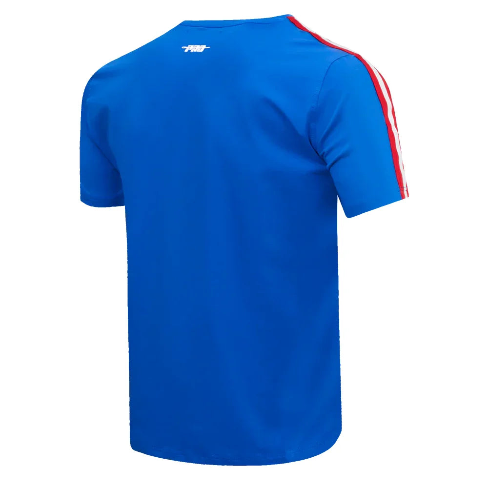 Buffalo Bills Retro Classic Chenille Striped Tee Shirt for Men - Vintage NFL Football Jersey Style - Perfect for Game Day, Tailgating & Fan Apparel