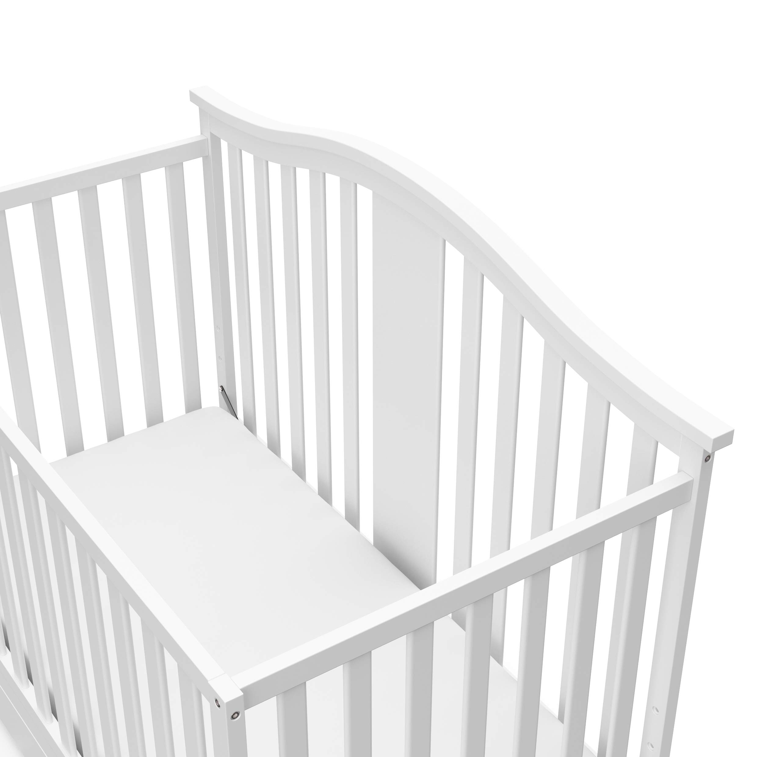Graco Solano 4-in-1 Convertible Crib with Storage Drawer - GREENGUARD Gold Certified, White Nursery Furniture Converts to Toddler & Full-Size Bed | Safe Baby Crib for Nursery, Bedroom & Daycare Use