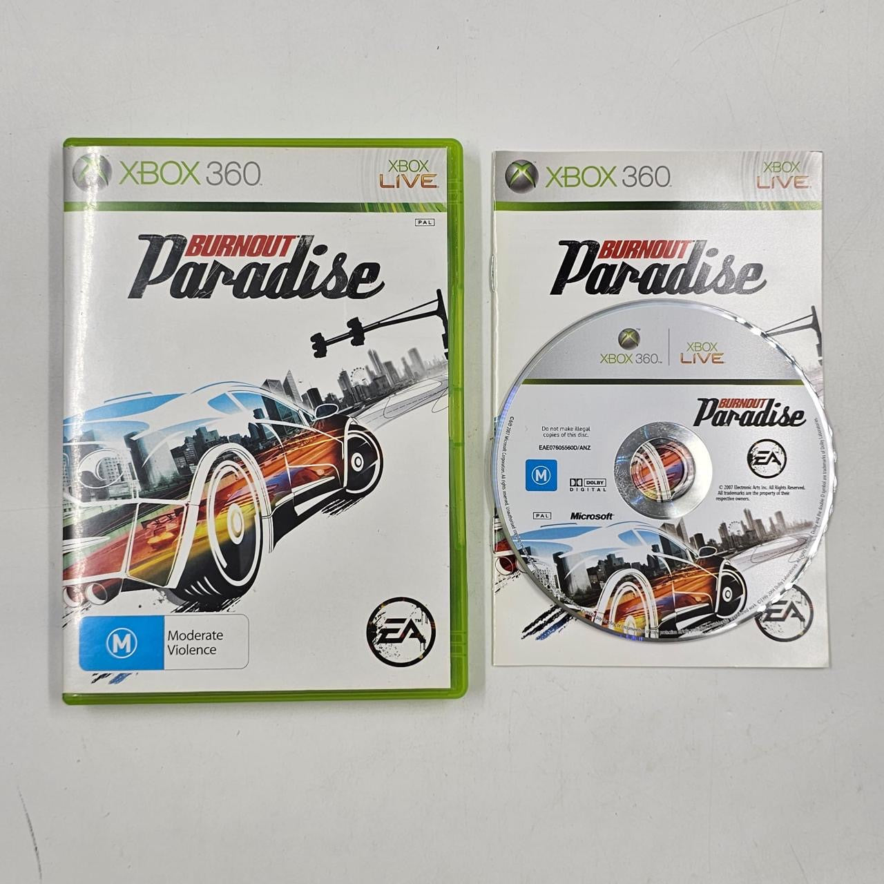 Burnout Paradise - Xbox 360 Racing Game with Manual (PAL Version) - High-Speed Open World Driving for Thrilling Gameplay & Car Crashes - Perfect for Racing Enthusiasts & Action Game Lovers