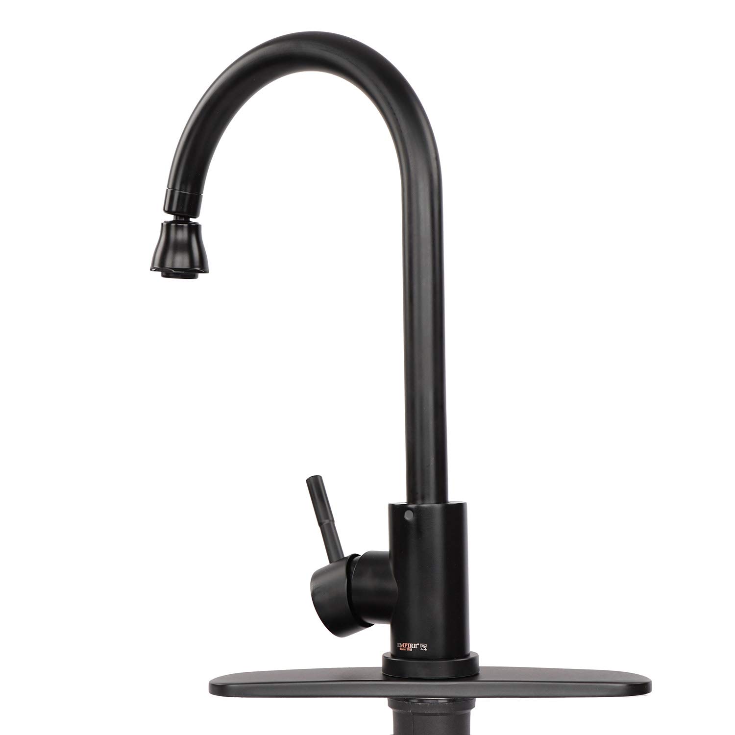 Black Gooseneck RV Kitchen Faucet with Sprayer - Perfect for Campers & Trailers
