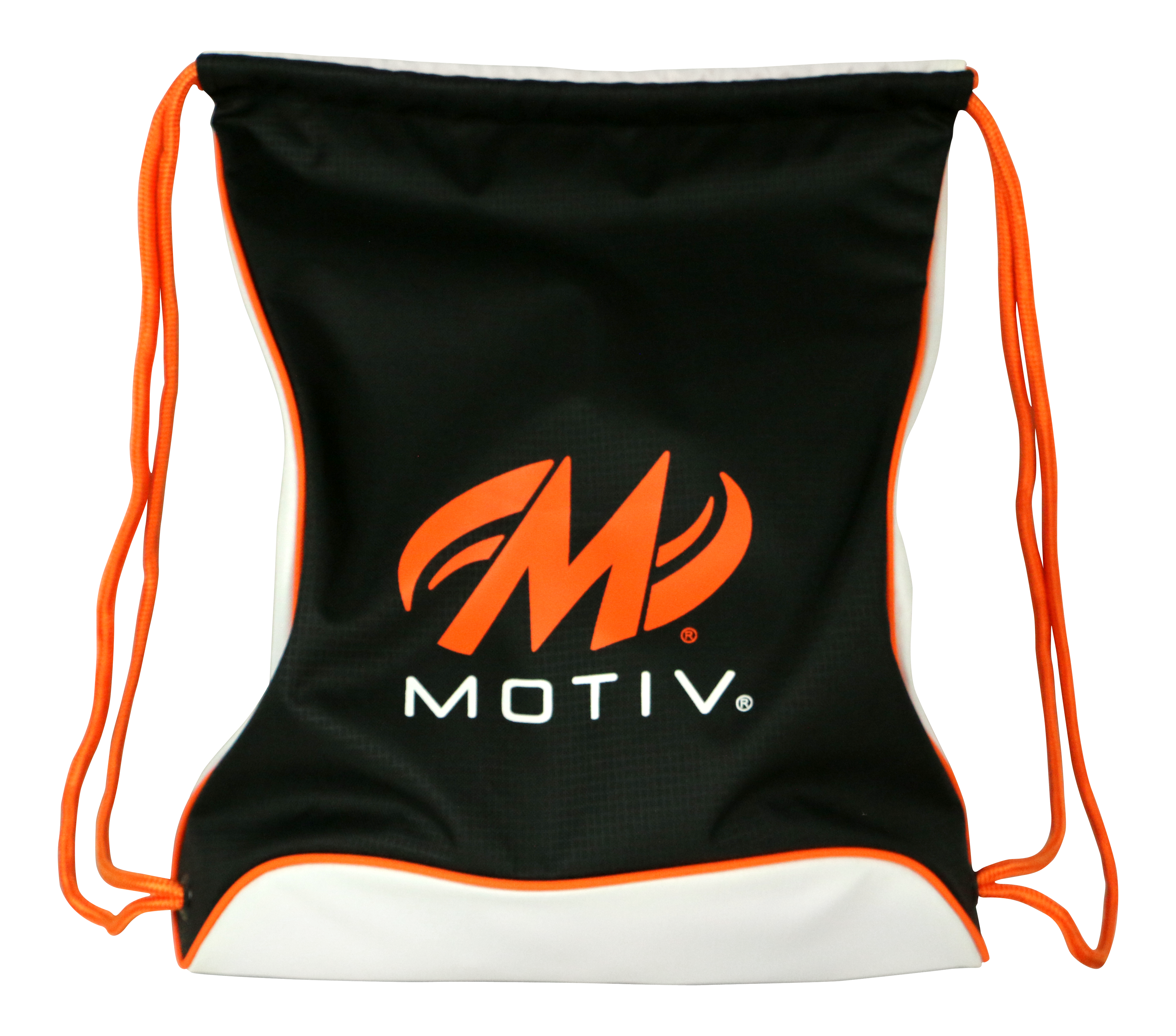 Motiv Agility Drawstring Backpack - Lightweight Sports Gym Bag for Men & Women - Black/Orange - Perfect for Running, Workout, Travel & School
