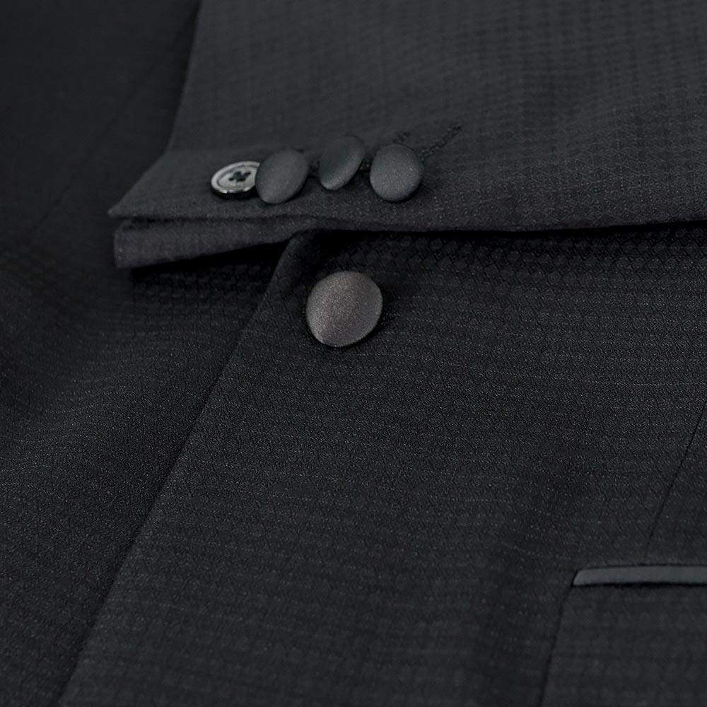 Cavani Nico Men's Black Tuxedo Suit with Shawl Collar - Formal Dinner Suit for Weddings, Prom & Black Tie Events