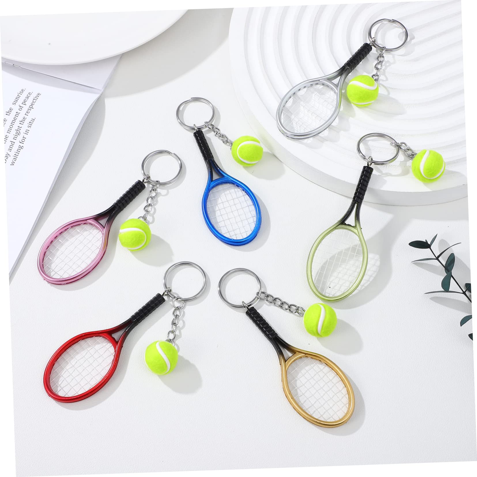 48 Pcs Mini Tennis Keychain Set - Cute Flocking Tennis Keychains for Keys, Bags & Gifts | Tennis Lover Accessories, Sports Decor, Party Favors
