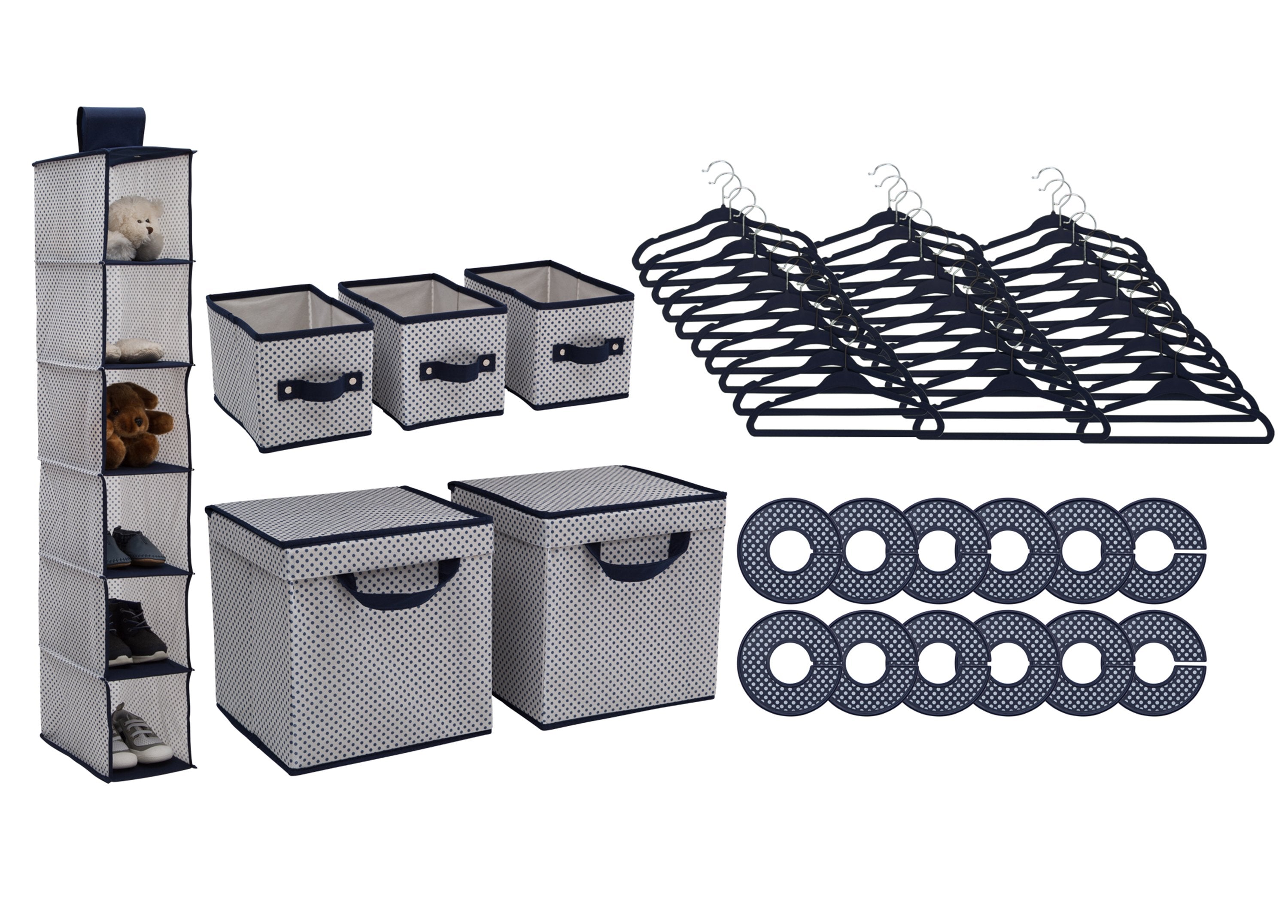 48-Piece Nursery Storage Organizer Set - Baby Clothes, Toys & Essentials Organizer for Nursery, Closet & Playroom Organization