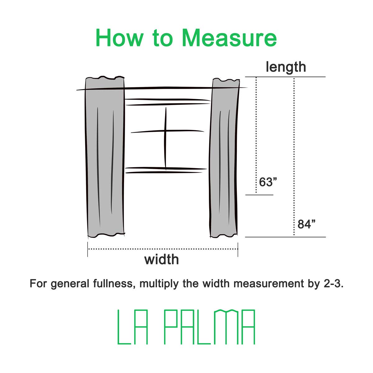 LA PALMA Blackout Thermal Insulated Curtains for Bedroom & Living Room - 2 Panels Set, Grommet Window Drapes for Light Blocking & Energy Saving - Perfect for Home Theater, Nursery & Shift Workers