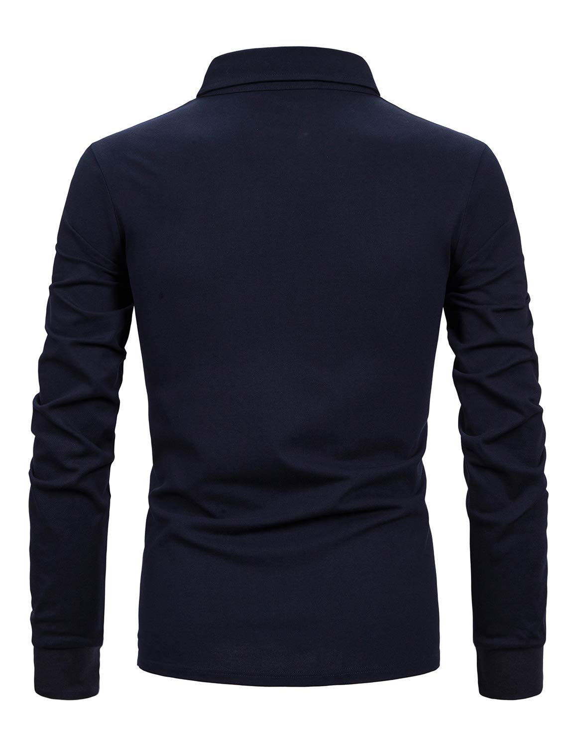 Men's Long Sleeve Polo Shirts - Casual Fit Plaid Collar Cotton Golf Shirt for Men | Perfect for Golf, Office Wear & Casual Outings