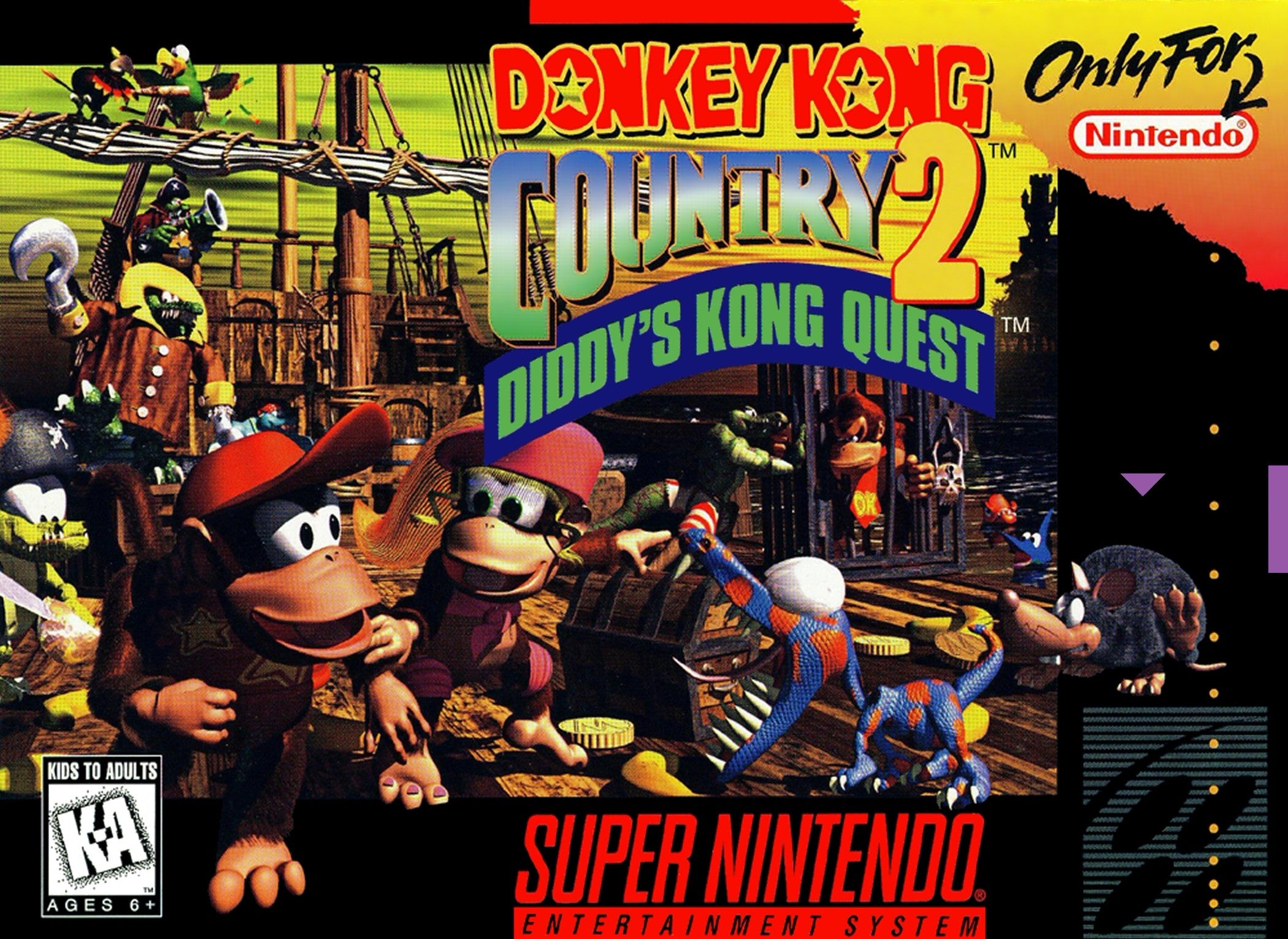 Donkey Kong Country 2: Diddy's Kong Quest - Classic SNES Video Game | Retro Nintendo Switch & Wii U Compatible | Perfect for Gaming Nostalgia & Collector's Edition
