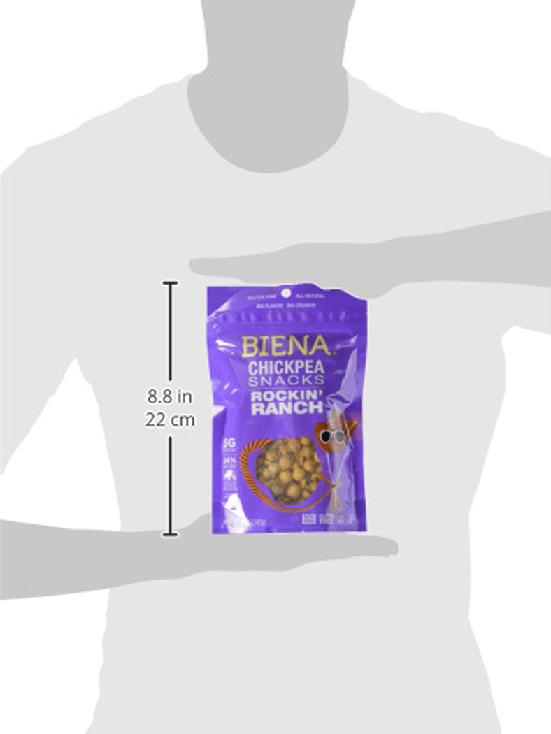 BIENA Crunchy Roasted Chickpea Snacks - High Protein Vegan Snack with Fiber for Adults & Kids - 5oz Pack - Rockin' Ranch Flavor - Perfect for On-the-Go, School Lunches & Healthy Snacking