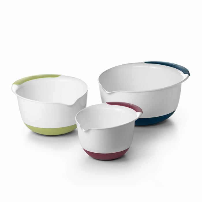 OXO Good Grips 3-Piece Mixing Bowl Set - Non-Slip, Nesting, Stainless Steel with Pour Spouts - Perfect for Baking, Meal Prep & Kitchen Organization