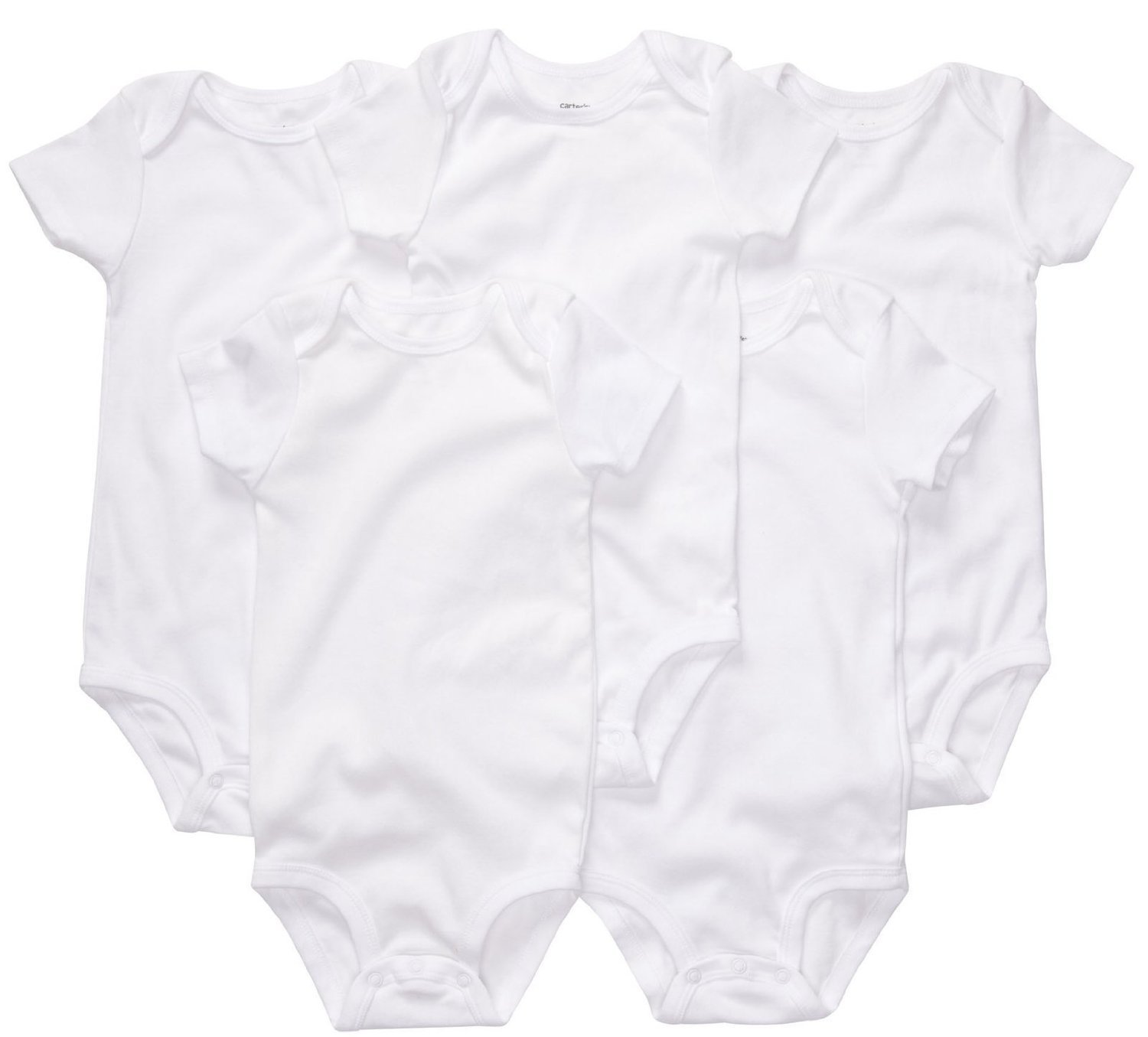 Carter's Basic White 5-Pack Baby Bodysuits for 9 Months - Soft Cotton Onesies for Infants | Perfect for Everyday Wear, Playtime & Photo Shoots