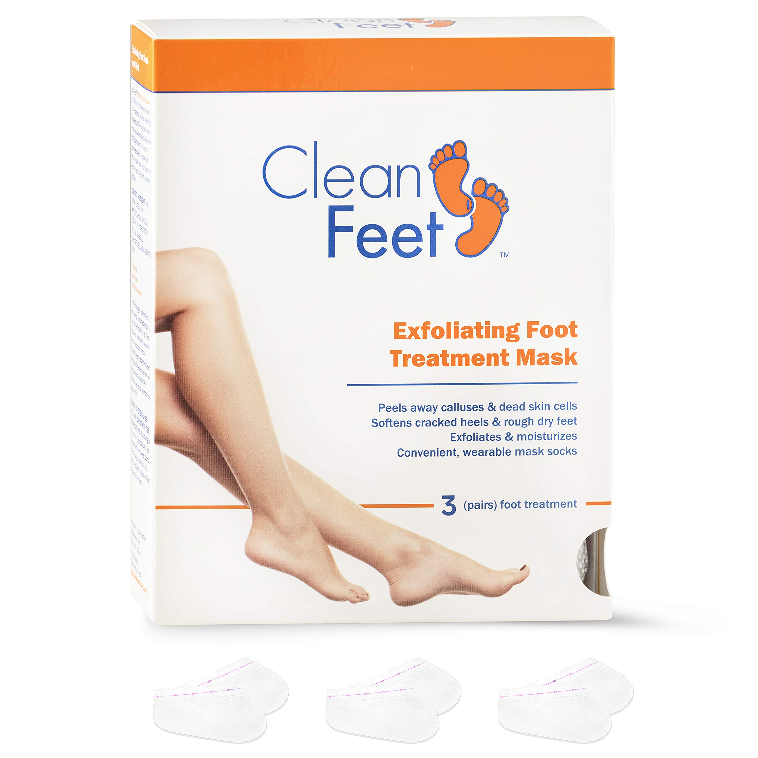 Exfoliating Foot Mask for Callus & Dead Skin Removal - Softens Feet for Men & Women | 3 Pairs Spa Treatment | Perfect for Pedicure, At-Home Foot Care & Cracked Heel Repair