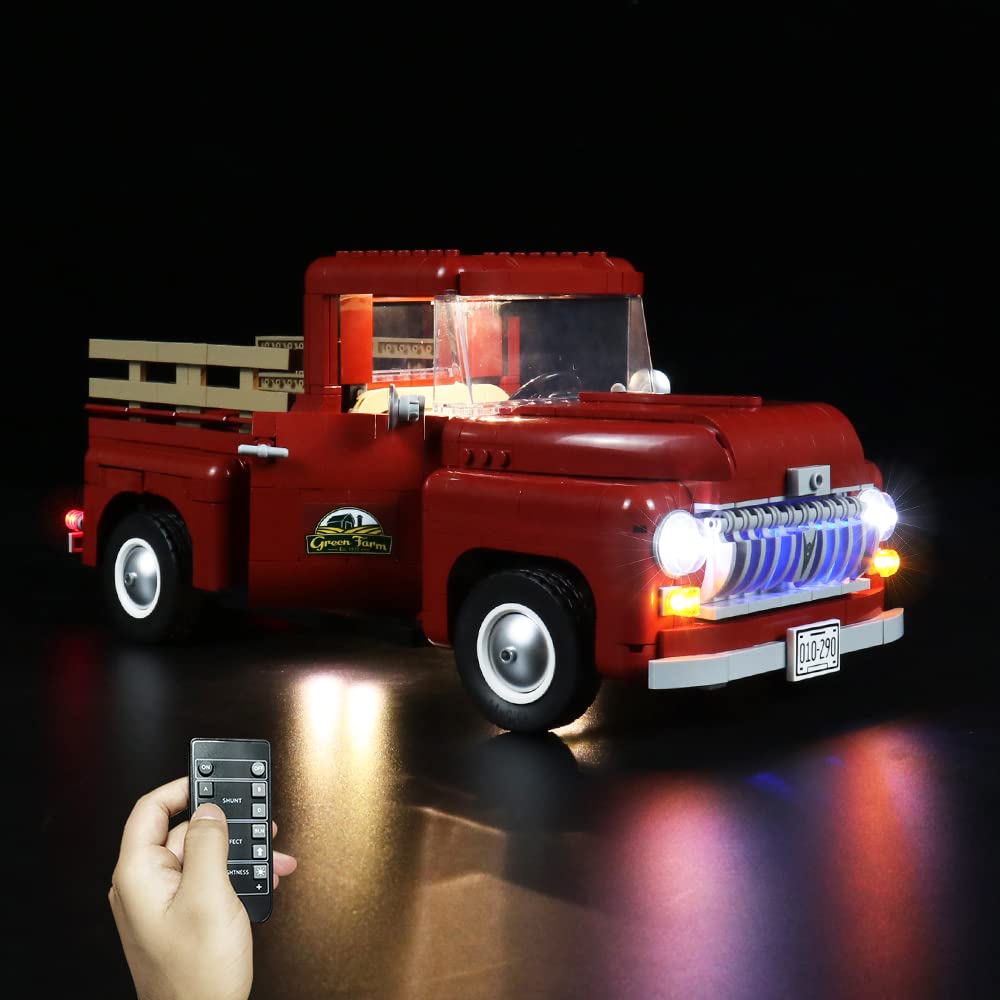 Remote Control Light Kit for Lego Pickup Truck 10290 - Compatible with Lego Creator Expert Sets (Not Included) - Perfect for Nighttime Display & Model Car Lighting Effects