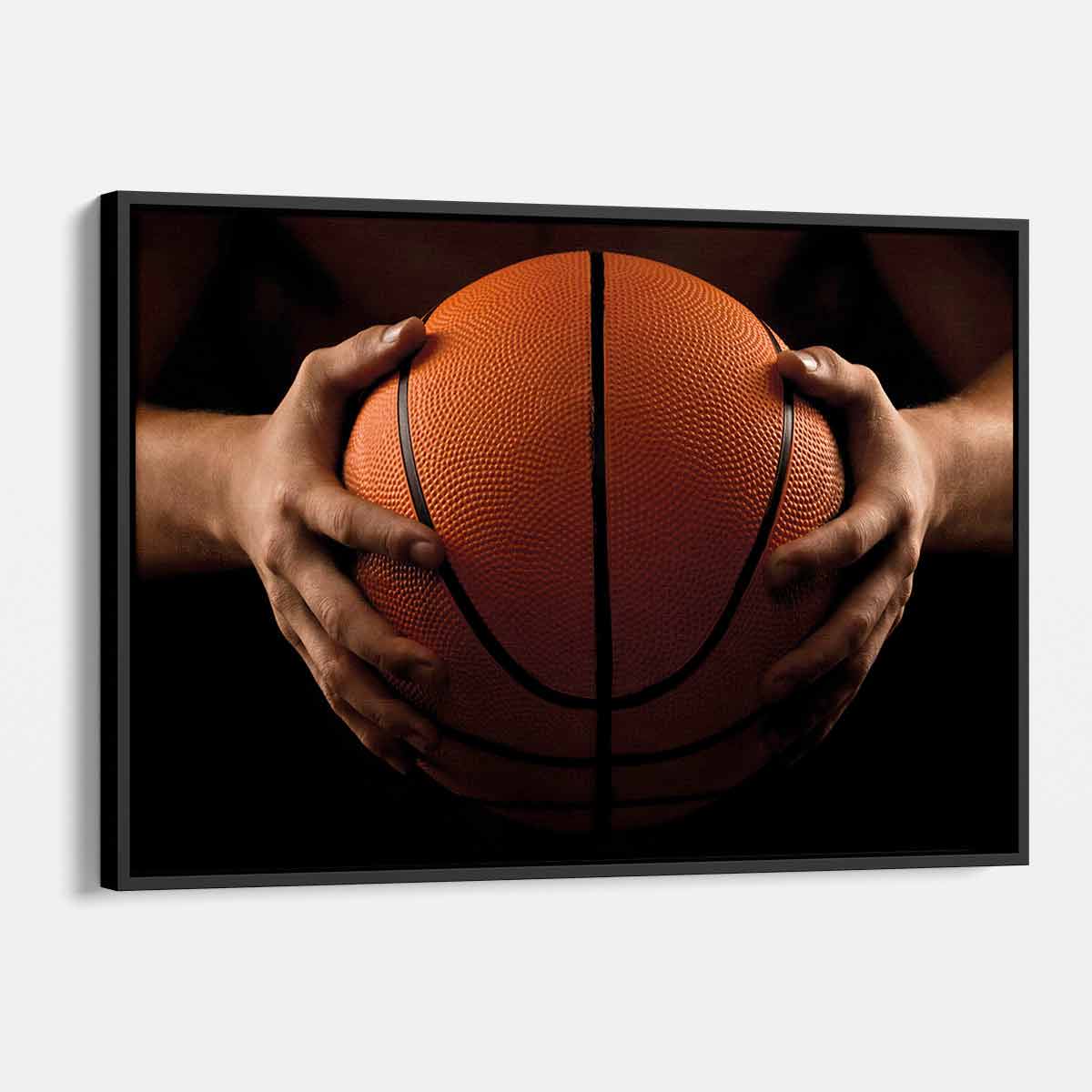 Black Basketball Wall Art Canvas 3649 - Modern Sports Decor for Home, Office & Gym - Perfect for Basketball Fans & Sports Enthusiasts