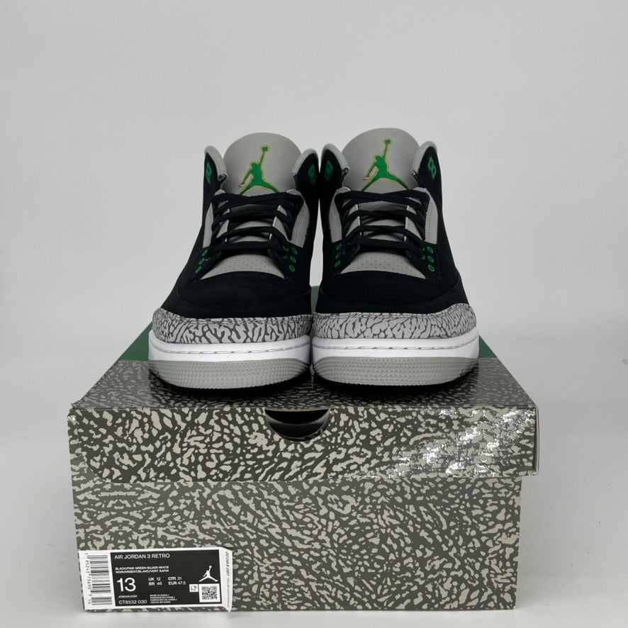 AIR JORDAN 3 Retro Pine Green Men's Basketball Shoes Size 13 - CT8532-030 | Authentic Sneakers for Casual Wear & Street Style
