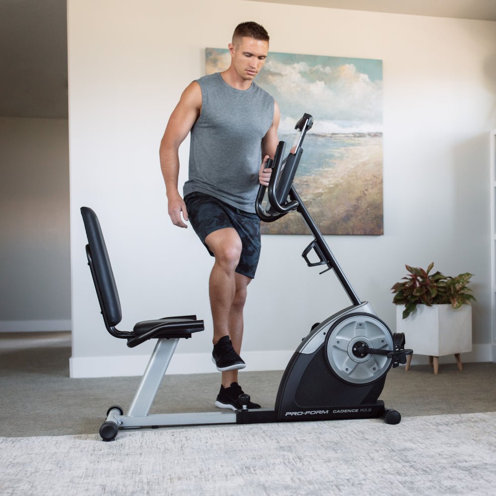 ProForm Cadence R3.9 Recumbent Exercise Bike for Home Gym - Low Impact Cardio Workout Machine for Seniors & Rehabilitation - Perfect for Small Spaces & Apartment Fitness