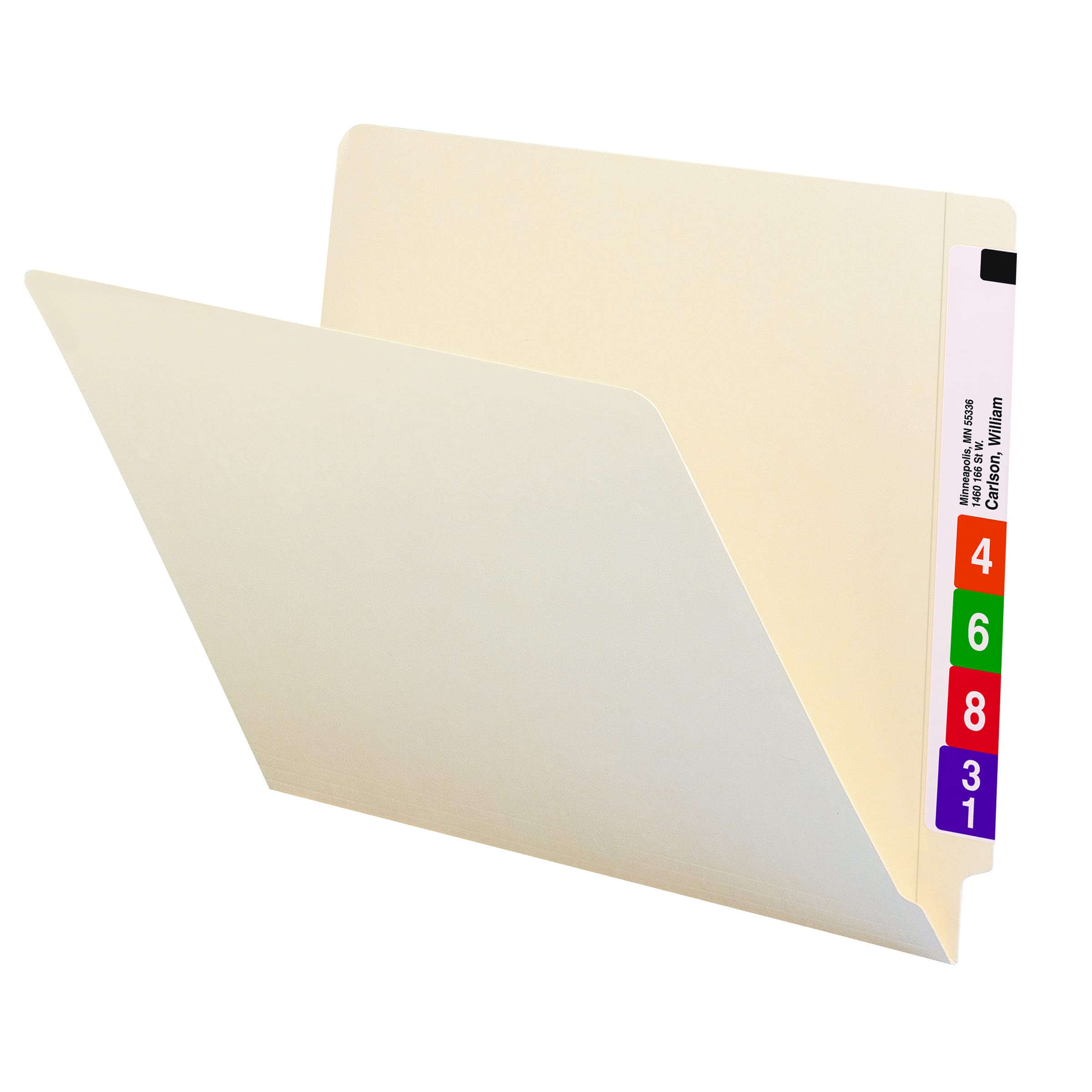 Smead 100% Recycled Manila File Folders - Shelf-Master Reinforced Straight-Cut End Tab, Letter Size (8.5 x 11 Inches), 100 per Box (24160) - Perfect for Office Organization, Document Filing & Home Office Storage
