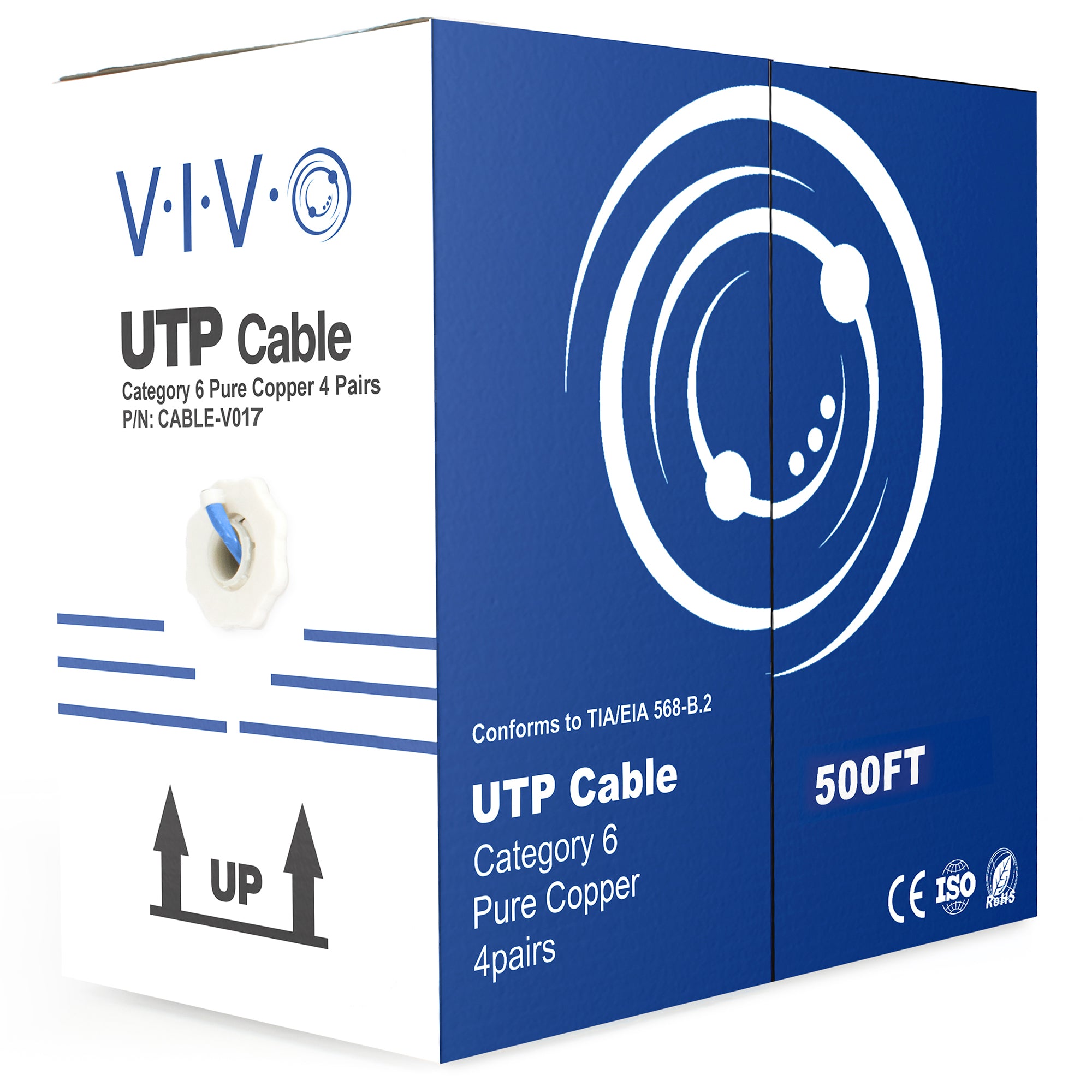 500ft Cat6 Ethernet Cable, Pure Copper 23AWG, High-Speed 1Gbps Network Cable for Home Office, Gaming, Streaming & Data Transfer - Indoor Use