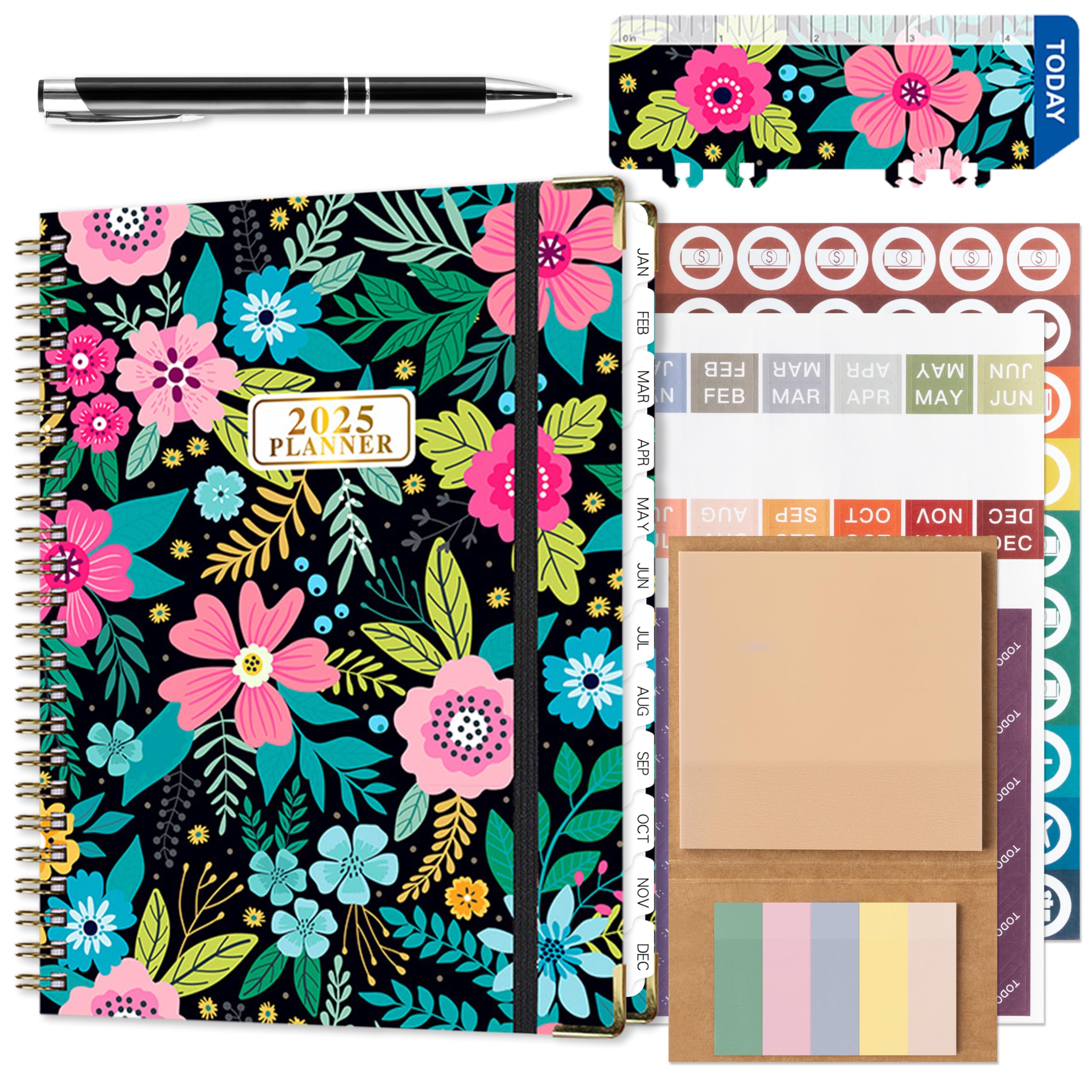 2025 Planner Gift Set - 12-Month Daily Weekly Monthly Organizer Notebook 8.4