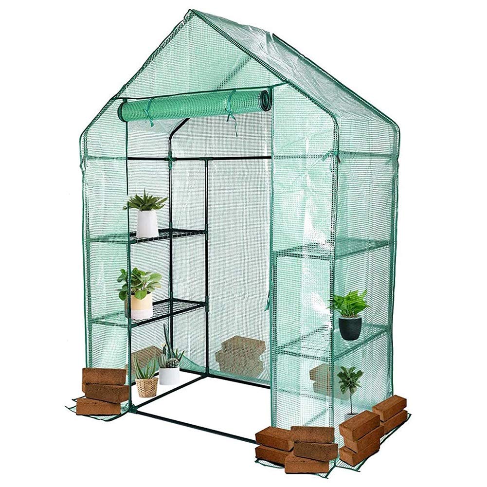 ZAQI 8-Tier Walk-In Greenhouse for Indoor & Outdoor Gardening - Sturdy Shelves for Growing Plants, Seedlings, Herbs & Flowers Year-Round - Perfect for Backyards, Patios & Urban Farming