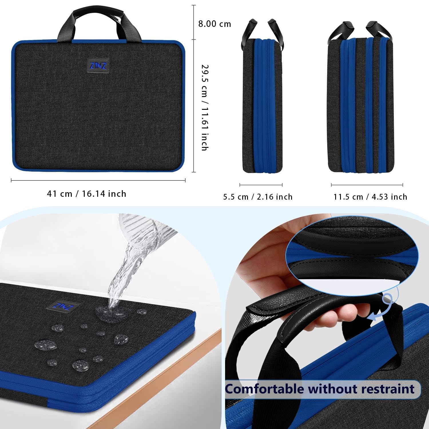ZINZ Slim & Expandable Laptop Sleeve for 13-16 Inch MacBook/Notebook - Lightweight Protective Case with Storage Pocket | Perfect for Work, School & Travel