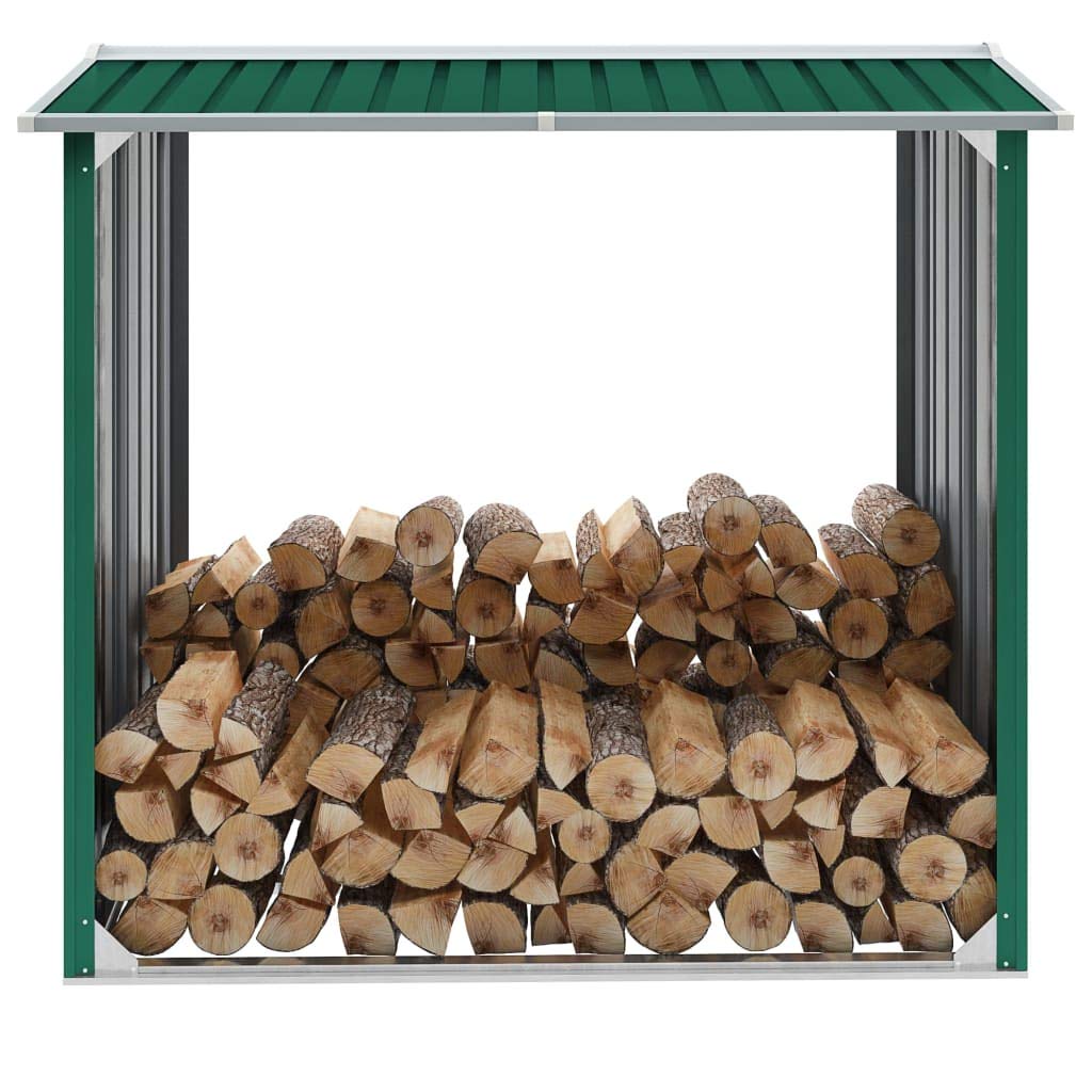 VVLXRIC Galvanized Steel Firewood Storage Shed - 67.7x35.8x60.6 Inch Outdoor Log Rack Organizer for Backyard, Lawn & Patio | Weatherproof Timber Stacker Holder for Firewood, Lumber & Outdoor Furniture Storage