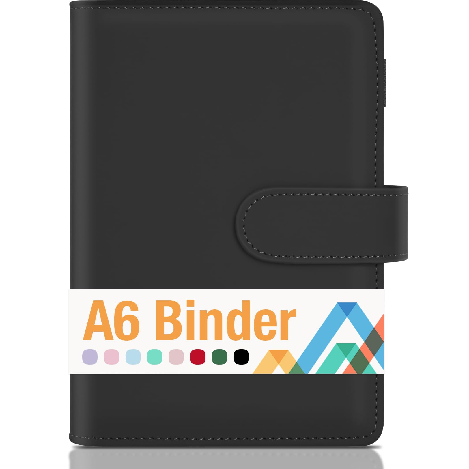Sooez A6 Leather Binder for Women - 6 Ring Refillable Notebook Binder with Magnetic Buckle Closure, Budget Planner & Savings Organizer (7.48