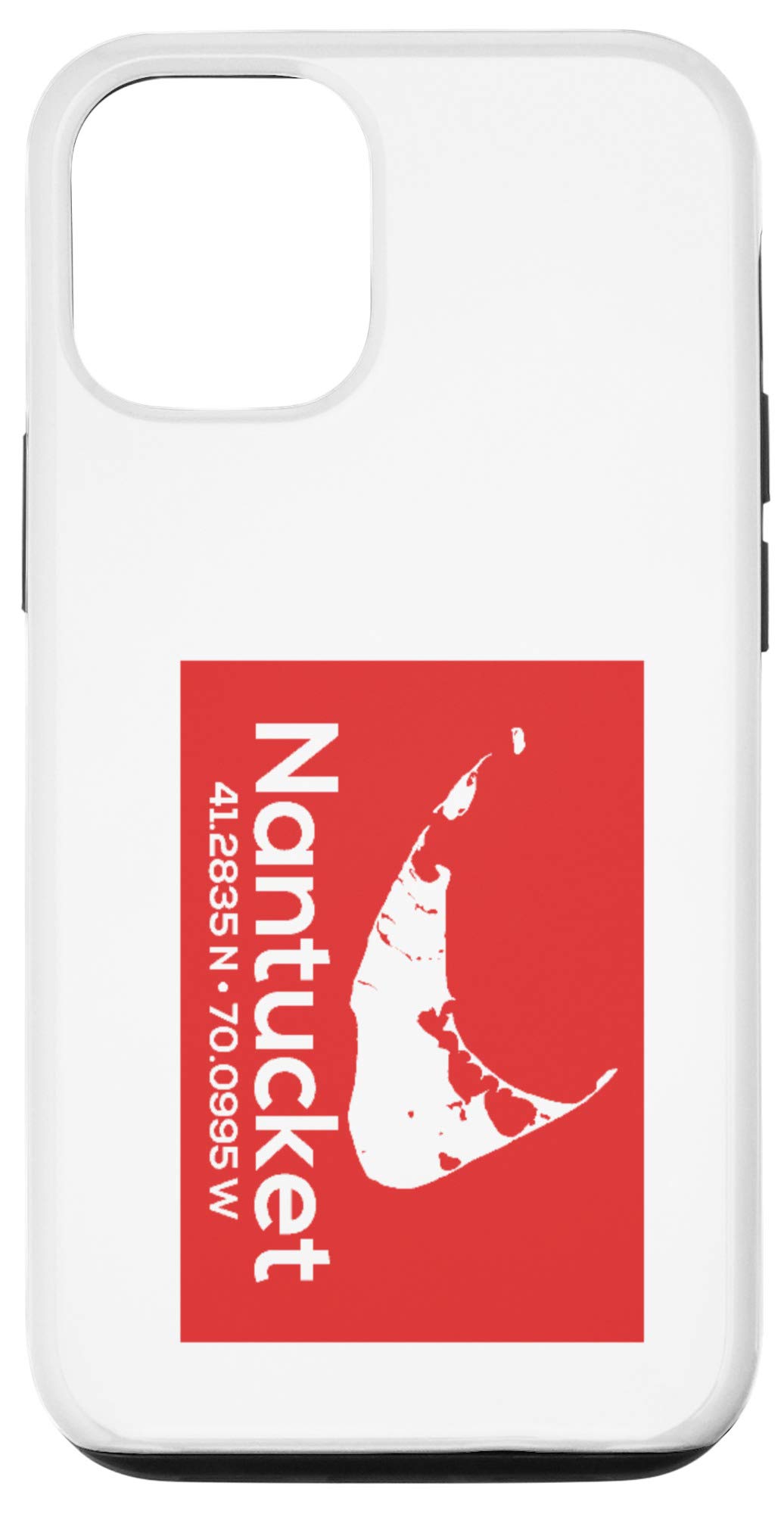 iPhone 12/12 Pro Nantucket Island Coordinates Phone Case - Premium Protective Cover with Unique Coastal Design for Travel & Beach Lovers