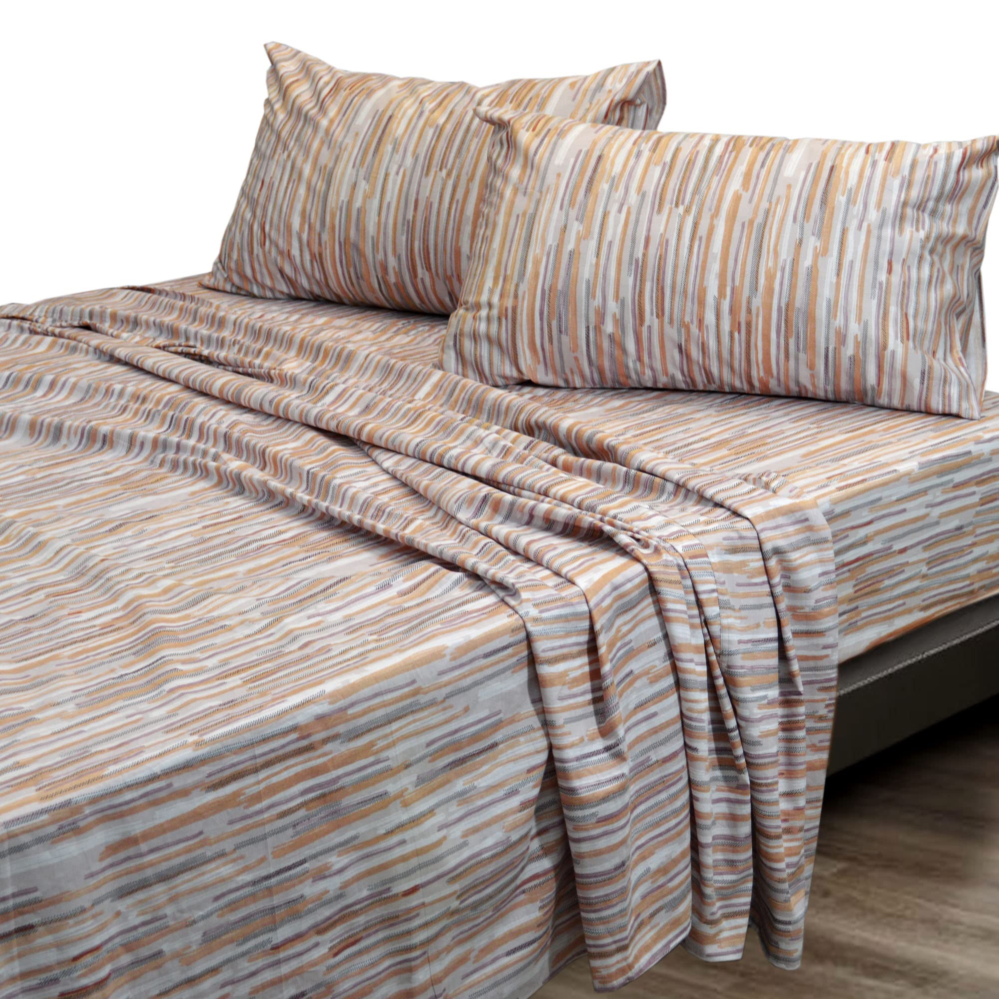 Essina King Size 4-Piece Bed Sheet Set - 100% Cotton 620 Thread Count, Deep Pocket Fitted Sheet, Breathable & Soft - Valencia Collection | Perfect for Master Bedroom, Guest Room & Vacation Homes