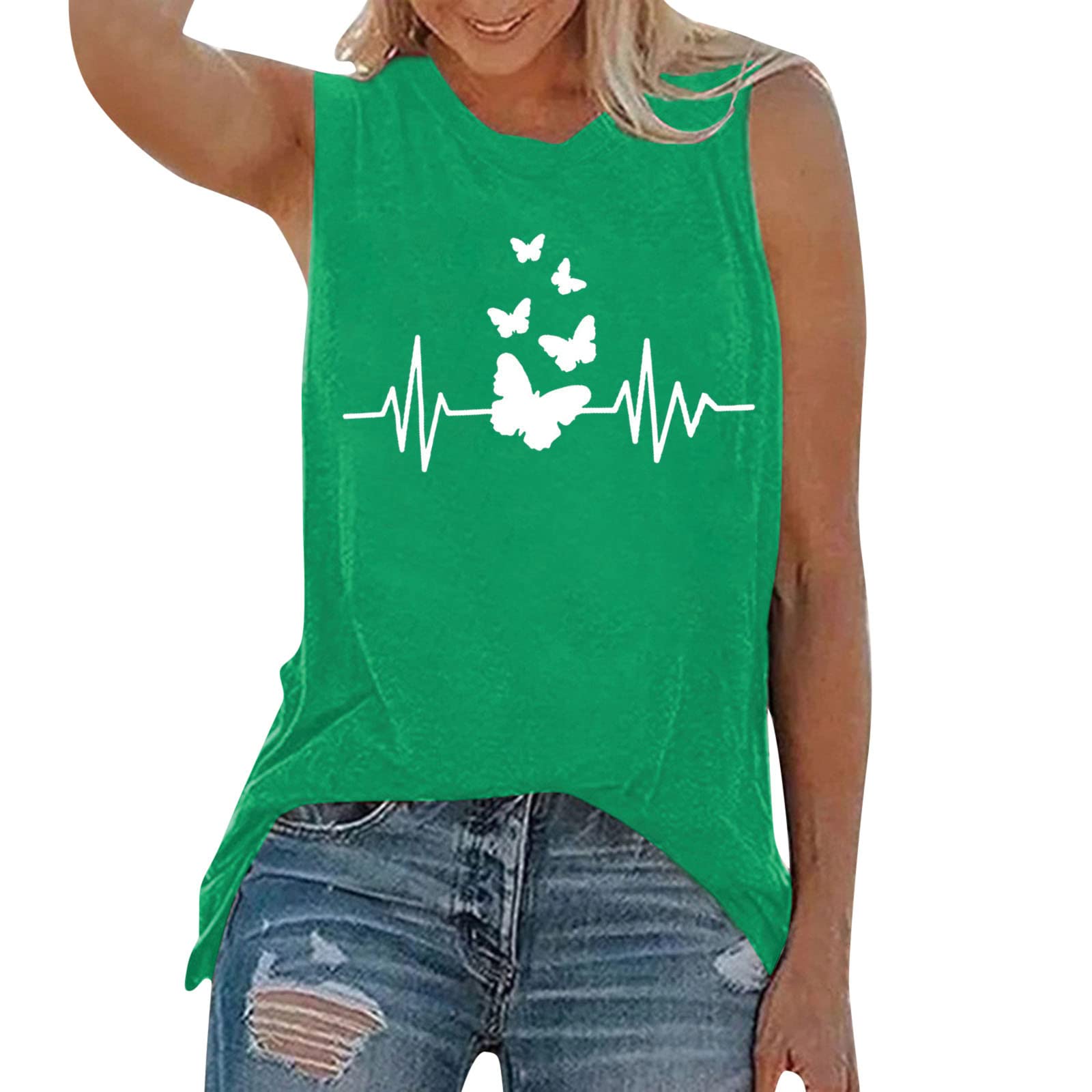 Women's Cotton Sleeveless Tank Top - Printed Round Neck Halter Tee for Casual Wear | Perfect for Summer, Beach, Gym & Everyday Outfits