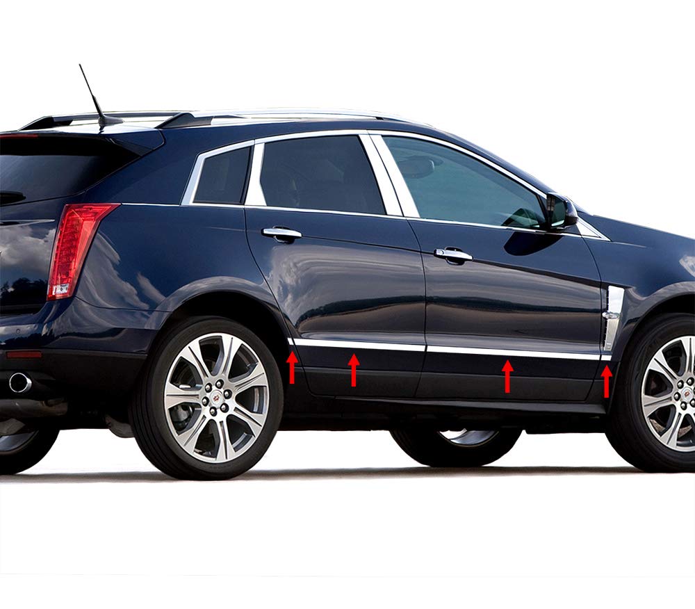 Genuine USA-Made 2010-2016 Cadillac SRX Lower Accent Body Side Molding Trim Kit (8-Piece, 1'') - Perfect for Car Protection & Custom Styling