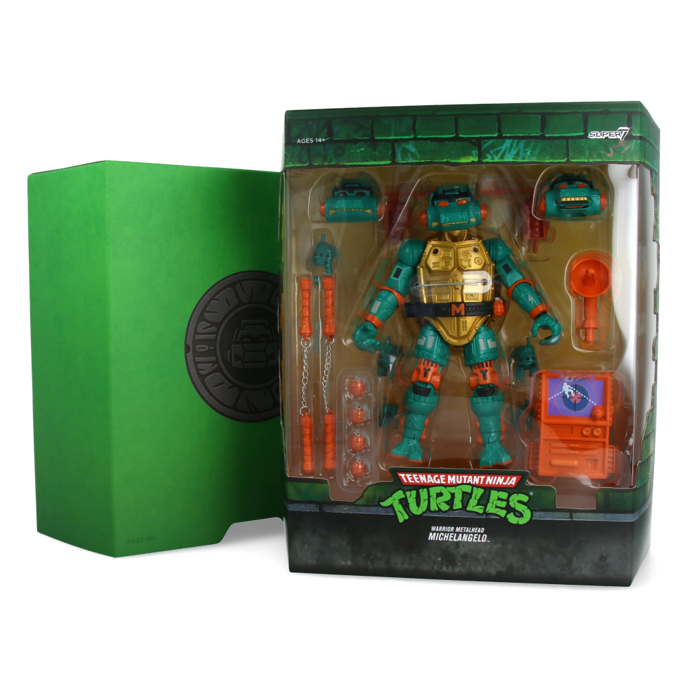 Metalhead Michelangelo TMNT Action Figure - Teenage Mutant Ninja Turtles ULTIMATES! Wave 7 Collectible Toy for Fans & Display