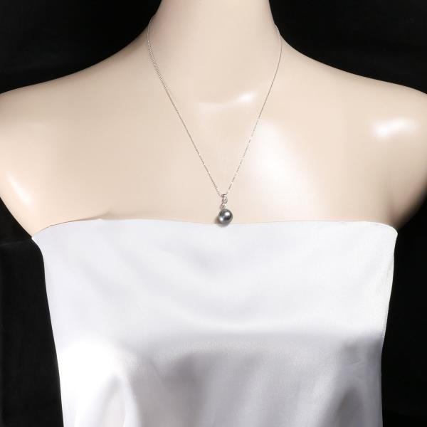 18K White Gold Pearl Diamond Necklace for Women - Elegant Bridal Jewelry, Wedding Gift & Anniversary Present - Perfect for Formal Events & Special Occasions