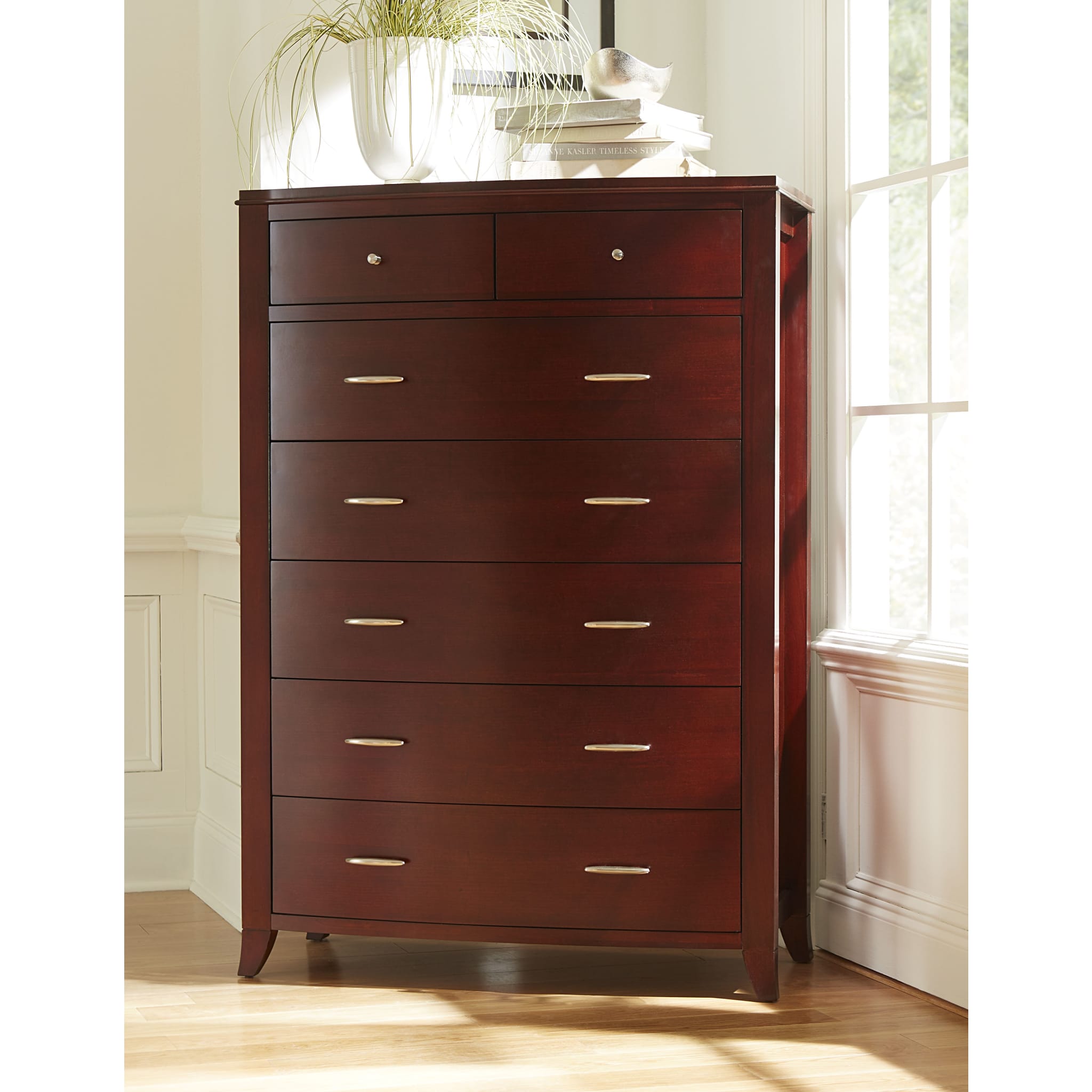 Brighton 7-Drawer Chest in Cinnamon Finish - Solid Wood Dresser for Bedroom, Living Room & Office Storage (2024 New Model) | Perfect for Organizing Clothes, Linens & Home Essentials