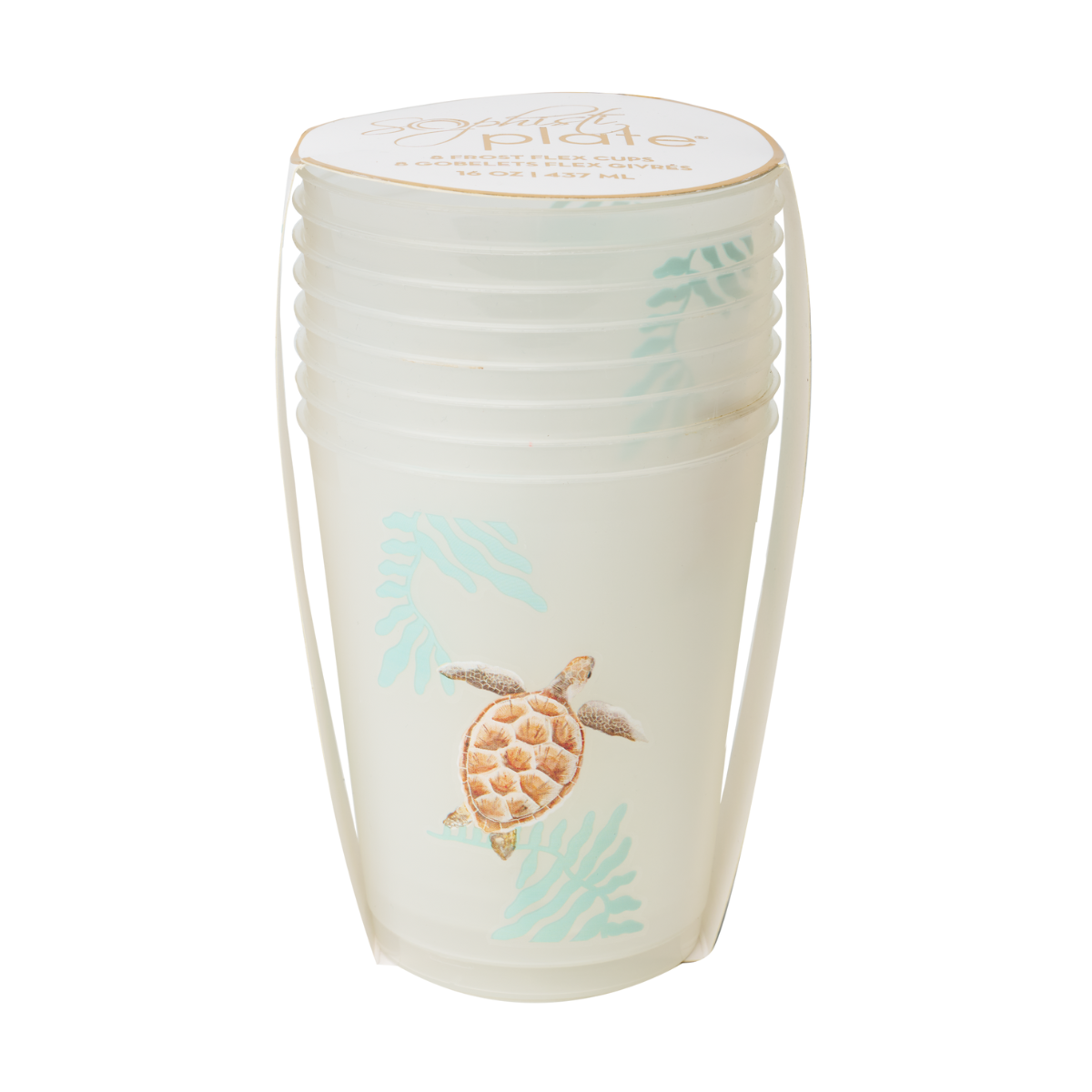 Pastel Sea Frost Flexible Plastic Cups - 8 Pack | Reusable & Durable Party Cups for Summer Drinks, Smoothies, and Cocktails