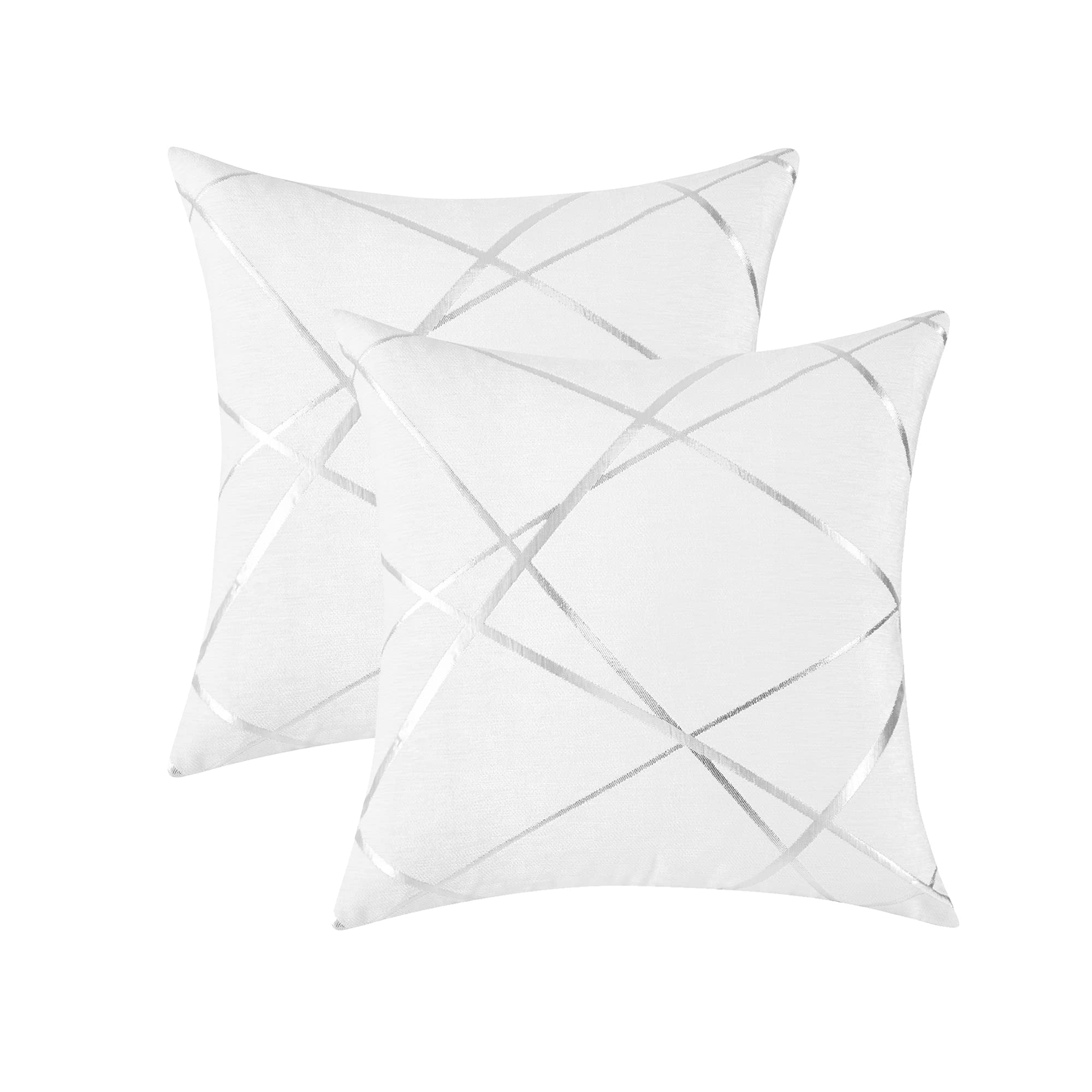 GIGIZAZA 20x20 Inch Decorative Throw Pillow Covers Set of 2 - Soft White Square Cushion Covers for Sofa, Bed & Living Room - Luxury Home Decor Accent Pillows for Modern Interior Design