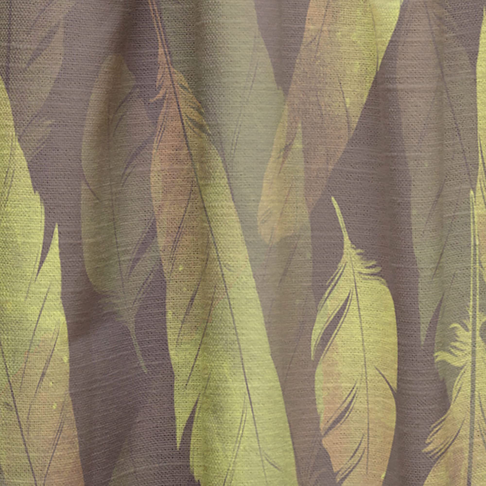 DesignQ Thermal Insulated Blackout Curtains - Bird Feathers Pattern Single Panel 52x84 Inches - Elegant Window Treatments for Bedroom & Living Room - Perfect for Privacy, Light Control & Energy Saving