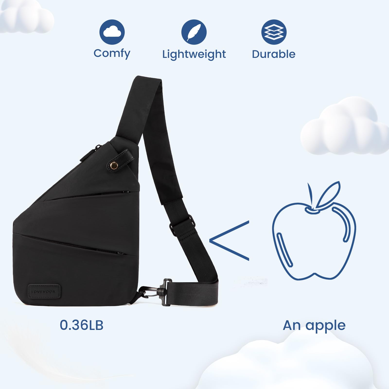 LOVEVOOK Anti Theft Crossbody Bag for Women & Men - Secure Travel Sling Bag with RFID Protection - Perfect for Commuting, Shopping & Outdoor Adventures